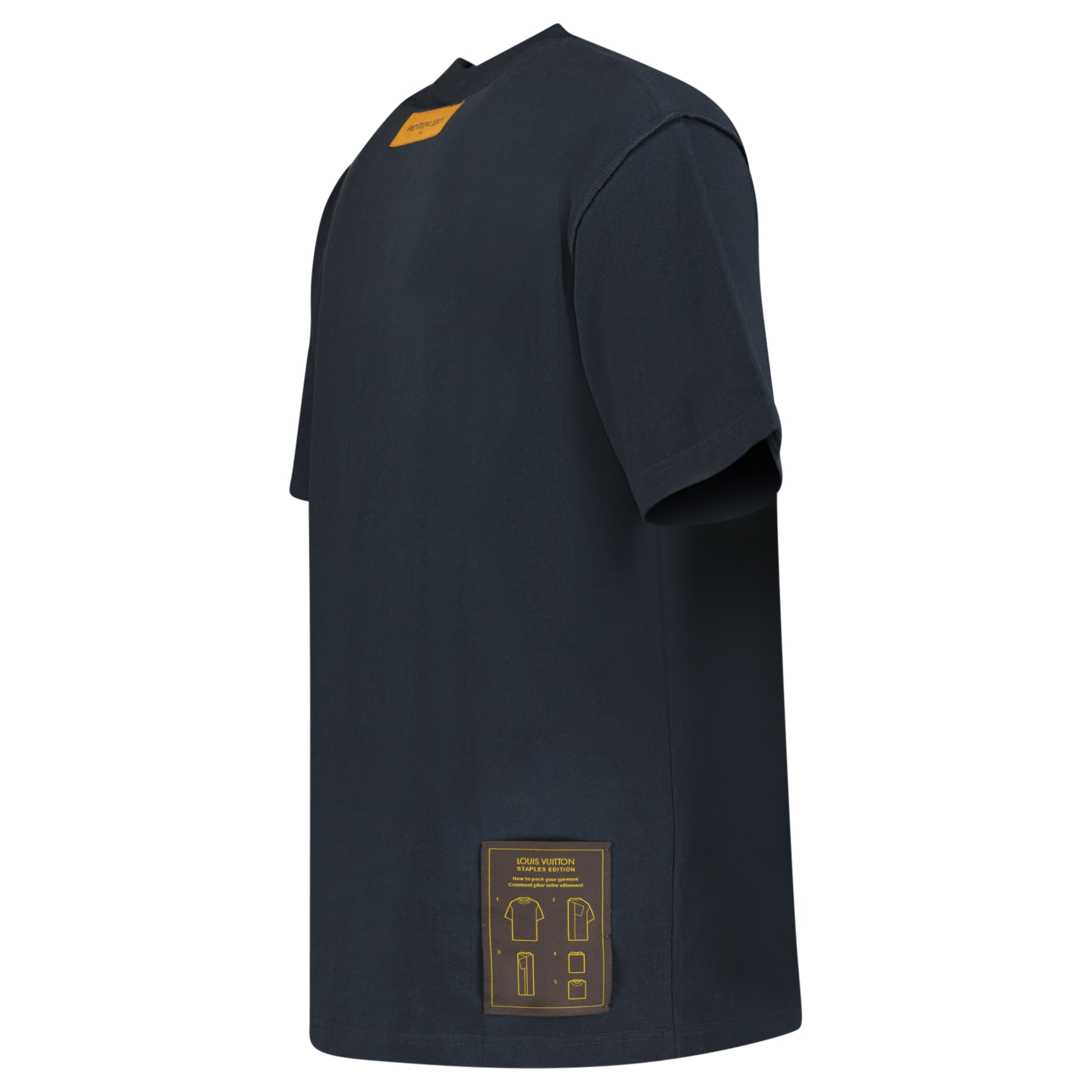 LOUIS VUITTON NAVY INSIDE OUT STAPLES T SHIRT - XL - Affluent ArchivesUsed HIGH END DESIGNER CLOTHING