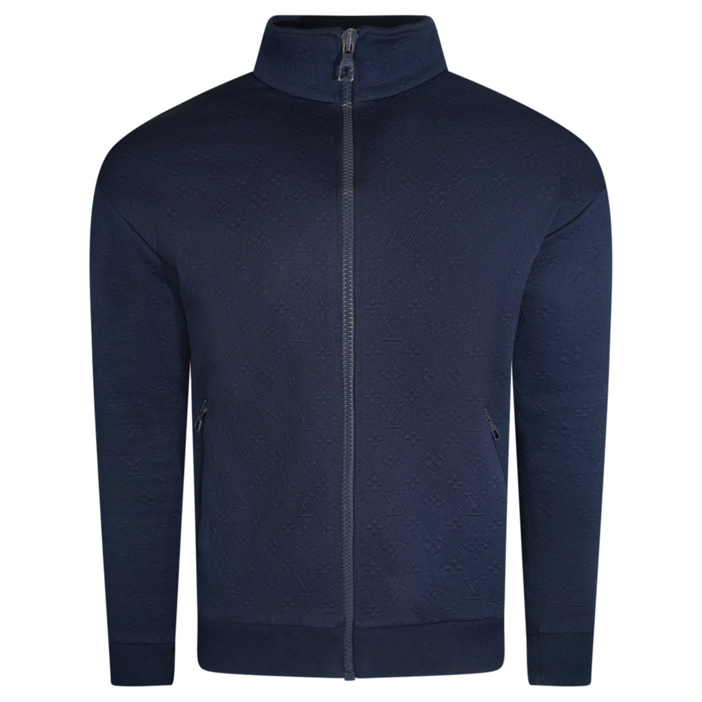 LOUIS VUITTON NAVY MONOGRAM FLEECE JACKET - MEDIUM (Fits Large) | PRE OWNED - Affluent ArchivesUsed HIGH END DESIGNER CLOTHING