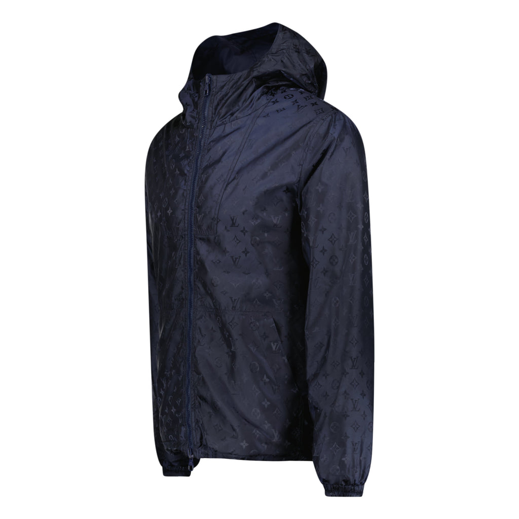 LOUIS VUITTON NAVY MONOGRAM REVERSIBLE JACKET - 50 (L) - Affluent ArchivesUsed HIGH END DESIGNER CLOTHING