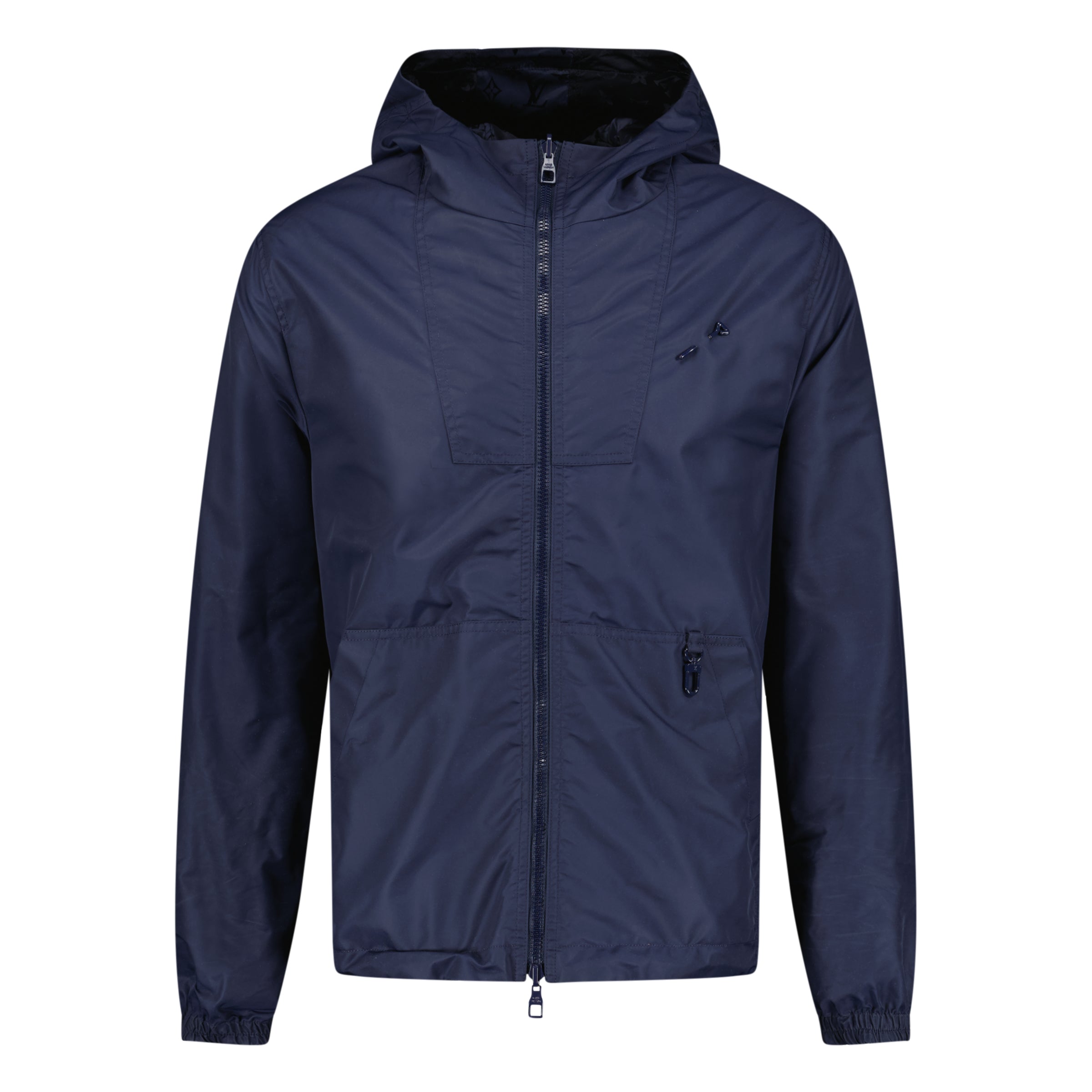 LOUIS VUITTON NAVY MONOGRAM REVERSIBLE JACKET - 50 (L) - Affluent ArchivesUsed HIGH END DESIGNER CLOTHING