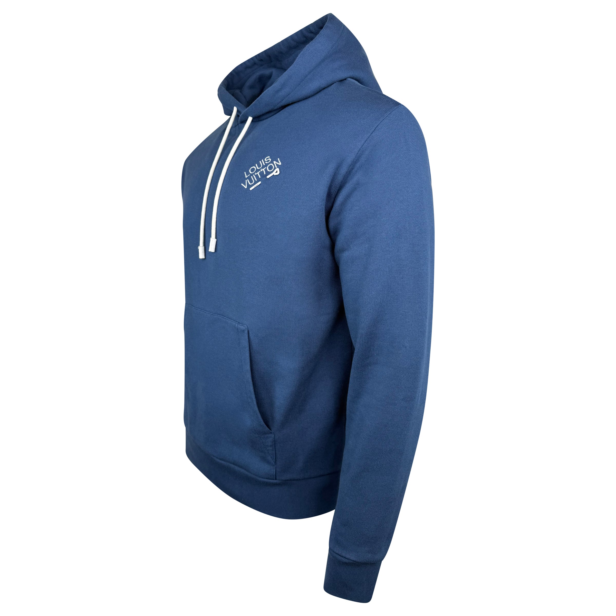 LOUIS VUITTON NAVY SIGNATURE HOODIE - MEDIUM (Fits M/L) - Affluent ArchivesUsed HIGH END DESIGNER CLOTHING