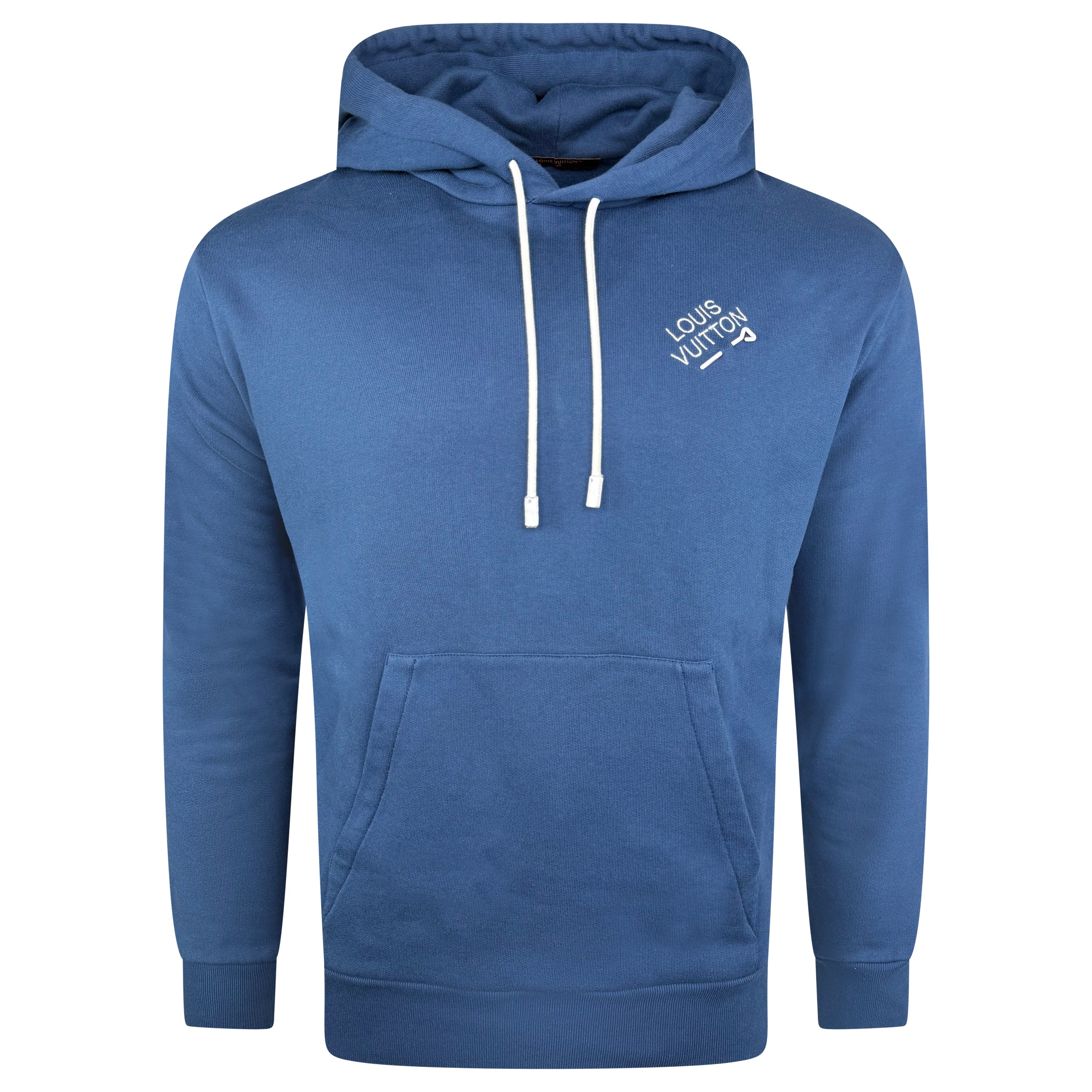 LOUIS VUITTON NAVY SIGNATURE HOODIE - MEDIUM (Fits M/L) - Affluent ArchivesUsed HIGH END DESIGNER CLOTHING
