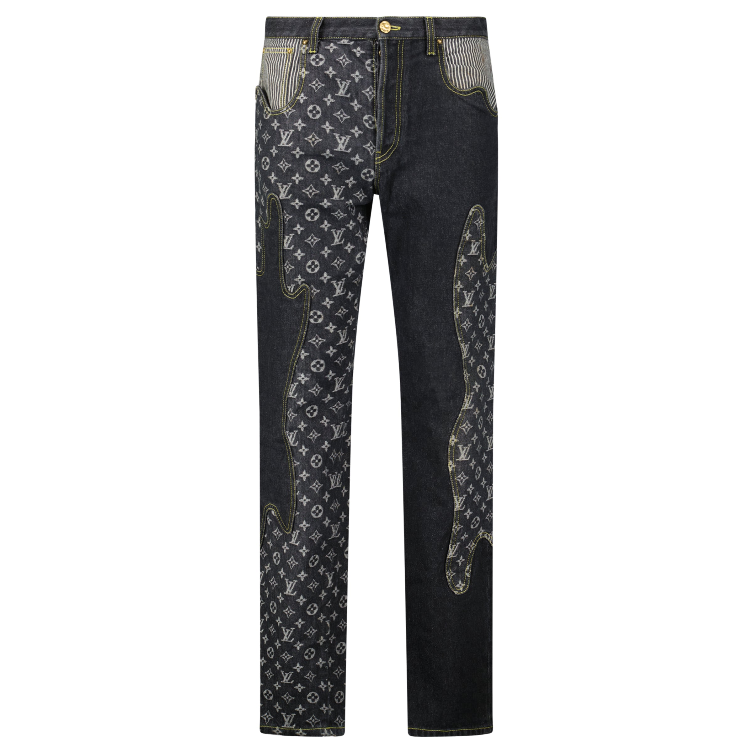 LOUIS VUITTON NIGO CRAZY MONOGRAM JEANS - 30W/32 (Fits 32W) - Affluent ArchivesUsed HIGH END DESIGNER CLOTHING