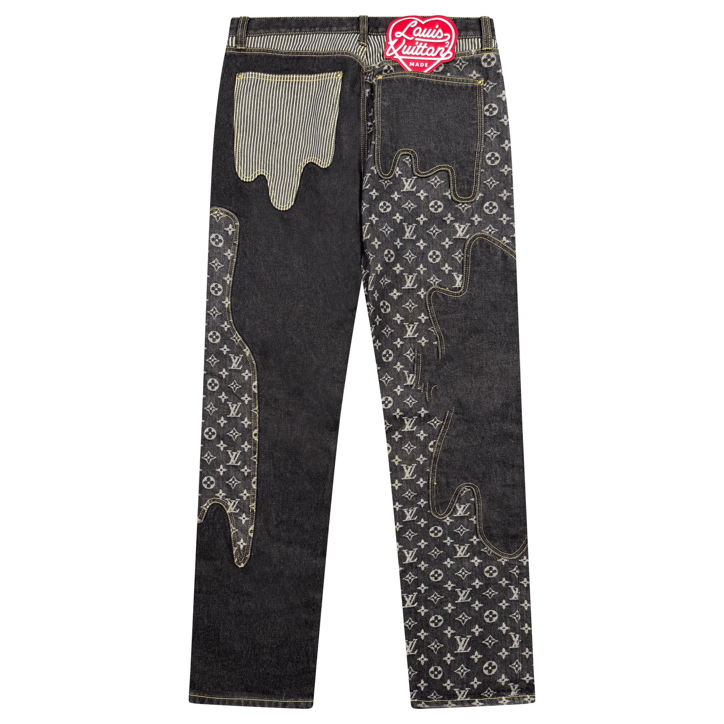 LOUIS VUITTON NIGO CRAZY MONOGRAM JEANS - 30W/32 (Fits 32W) - Affluent ArchivesUsed HIGH END DESIGNER CLOTHING