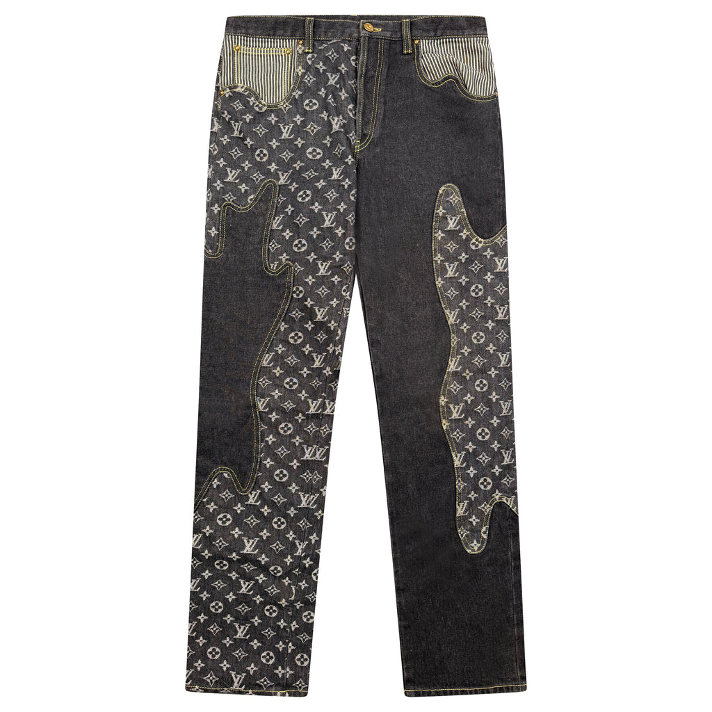 LOUIS VUITTON NIGO CRAZY MONOGRAM JEANS - 30W/32 (Fits 32W) - Affluent ArchivesUsed HIGH END DESIGNER CLOTHING