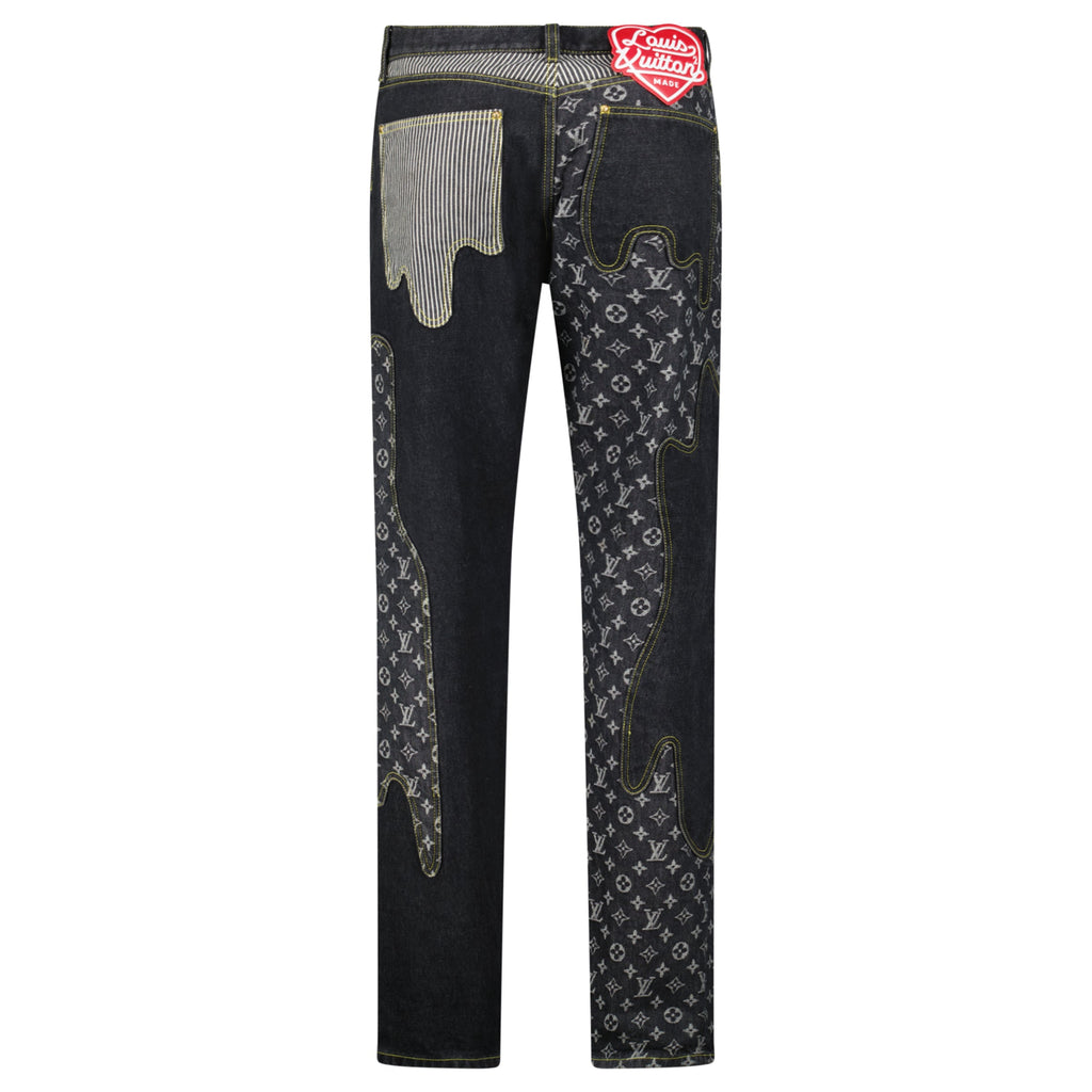 LOUIS VUITTON NIGO CRAZY MONOGRAM JEANS - 30W/32 (Fits 32W) - Affluent ArchivesUsed HIGH END DESIGNER CLOTHING