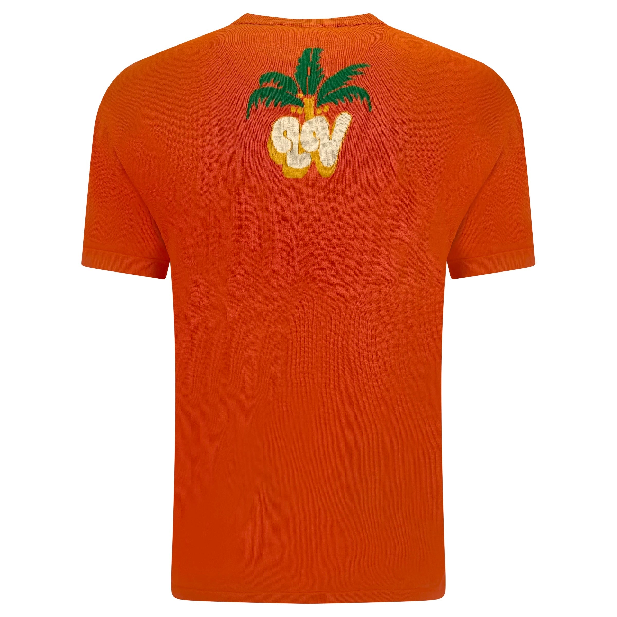LOUIS VUITTON ORANGE KNITTED LOGO T SHIRT - MEDIUM (Fits Large) | PRE OWNED - Affluent ArchivesUsed HIGH END DESIGNER CLOTHING