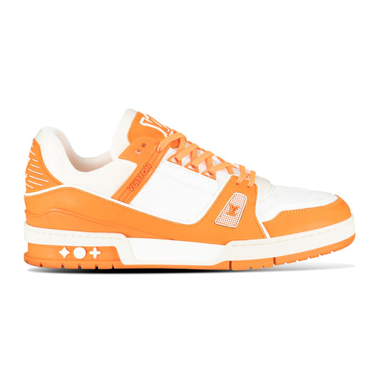 LOUIS VUITTON ORANGE LV TRAINER - UK 9 (Fit 10) - Affluent ArchivesUsed HIGH END DESIGNER CLOTHING