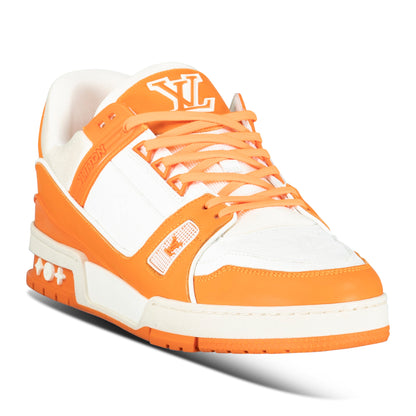 LOUIS VUITTON ORANGE LV TRAINER - UK 9 (Fit 10) - Affluent ArchivesUsed HIGH END DESIGNER CLOTHING