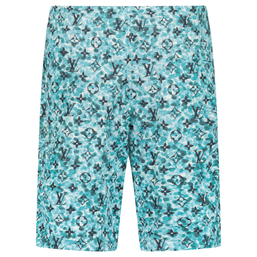LOUIS VUITTON POINTILLISM BLUE MONOGRAM SWIM SHORTS- MEDIUM | PRE OWNED - Affluent ArchivesUsed HIGH END DESIGNER CLOTHING
