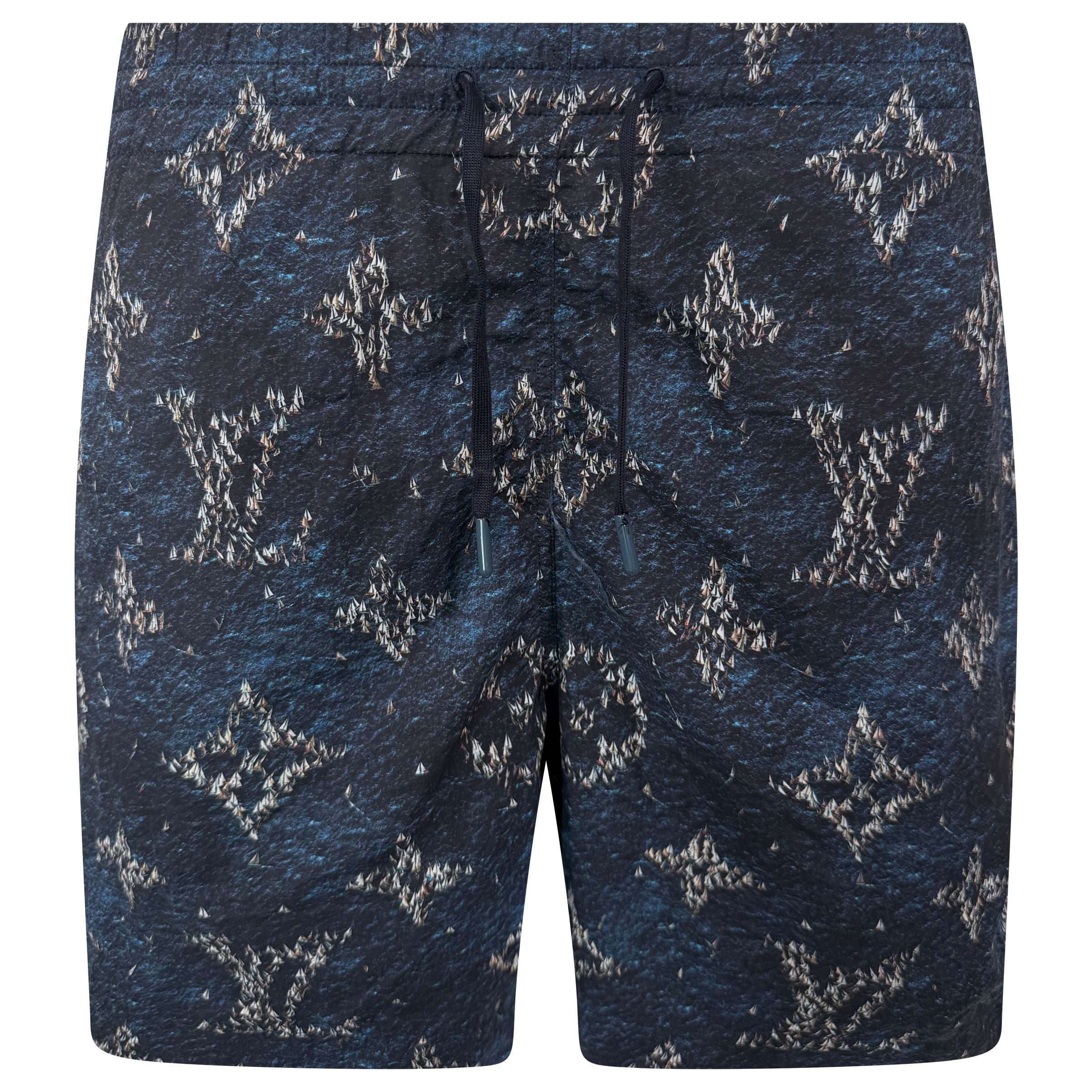 LOUIS VUITTON PRINTED BLUE MONOGRAM SWIM SHORTS - X (36W) | PRE OWNED - Affluent ArchivesUsed HIGH END DESIGNER CLOTHING