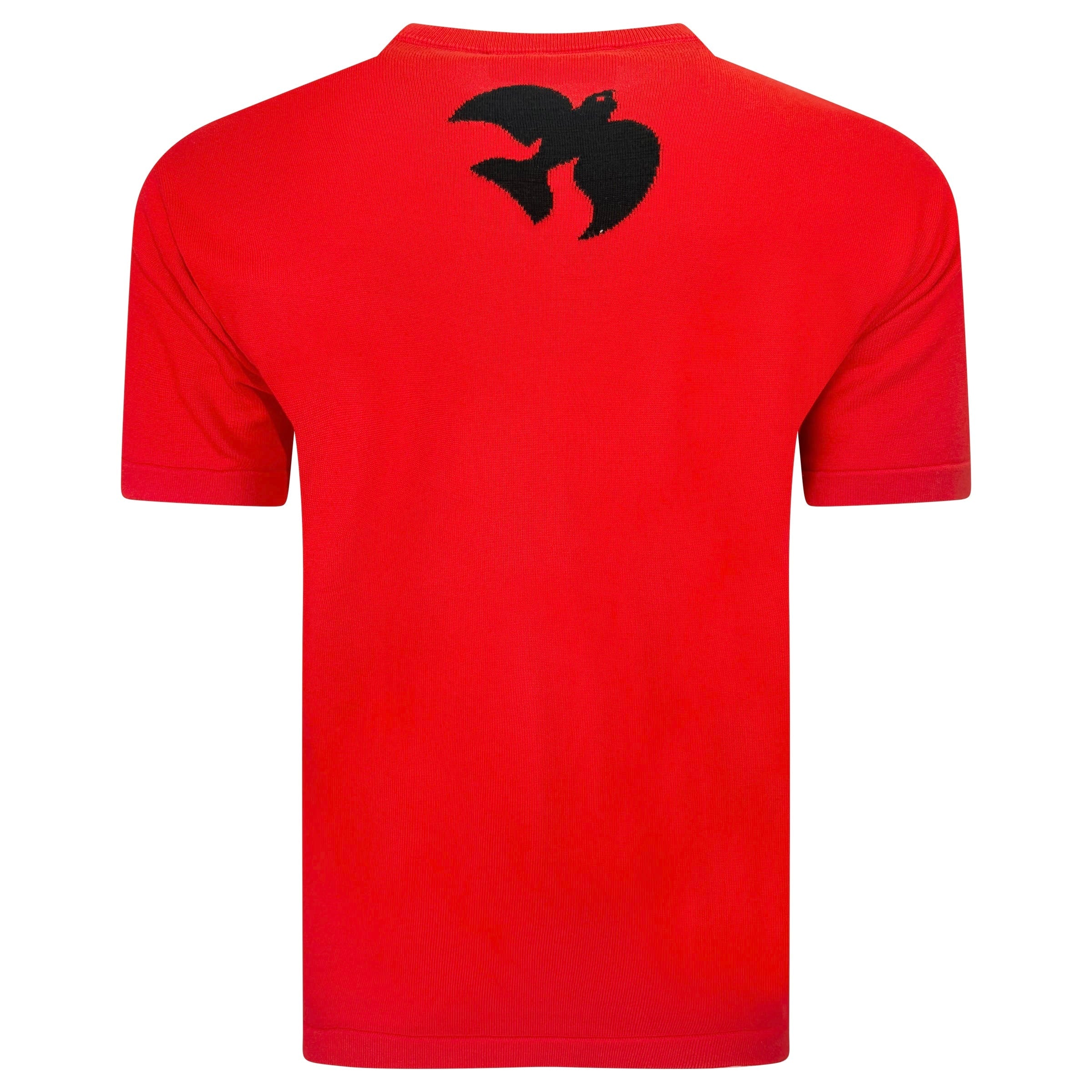 LOUIS VUITTON RED KNITTED LOGO T SHIRT - SMALL (Fits Medium) PRE OWNED - Affluent ArchivesUsed HIGH END DESIGNER CLOTHING