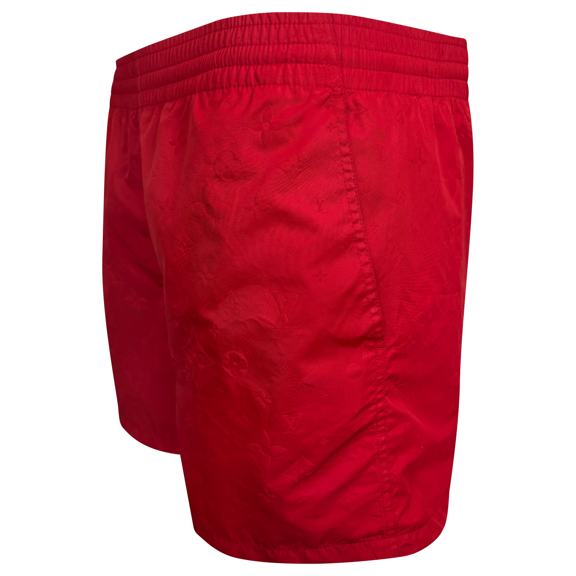 LOUIS VUITTON RED MONOGRAM SWIM SHORTS - XL - Affluent ArchivesUsed HIGH END DESIGNER CLOTHING