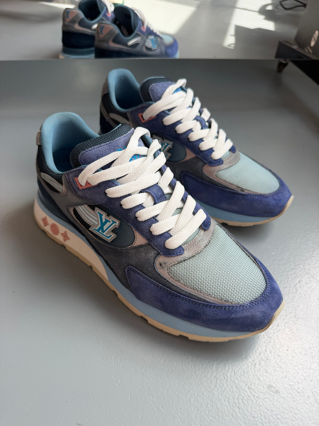 LOUIS VUITTON RUNAWAY BLUE / PURPLE - UK 8 (Fit 9) | PRE OWNED - Affluent ArchivesUsed HIGH END DESIGNER CLOTHING