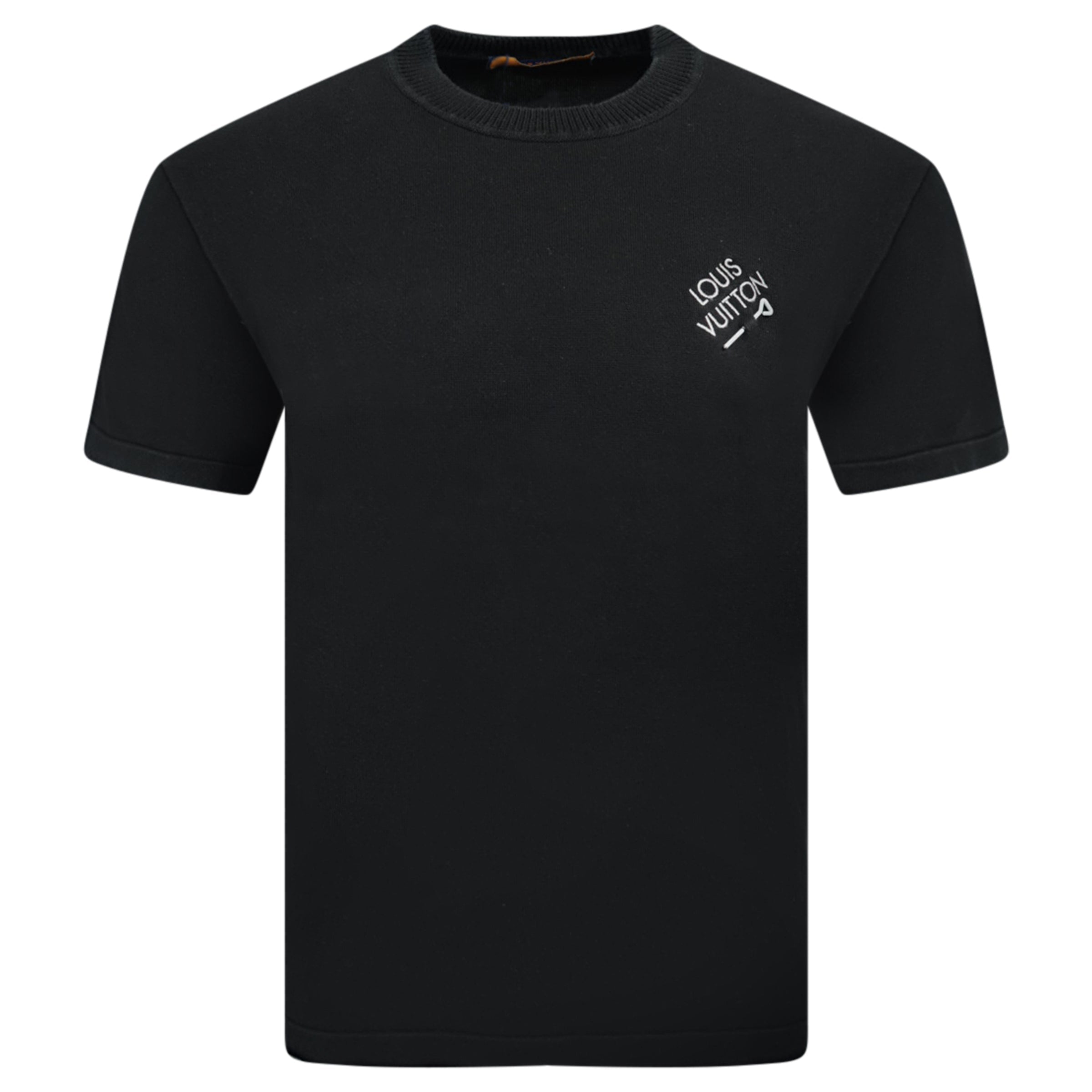 LOUIS VUITTON SIGNATURE BLACK T SHIRT - MEDIUM | PRE OWNED - Affluent ArchivesUsed HIGH END DESIGNER CLOTHING