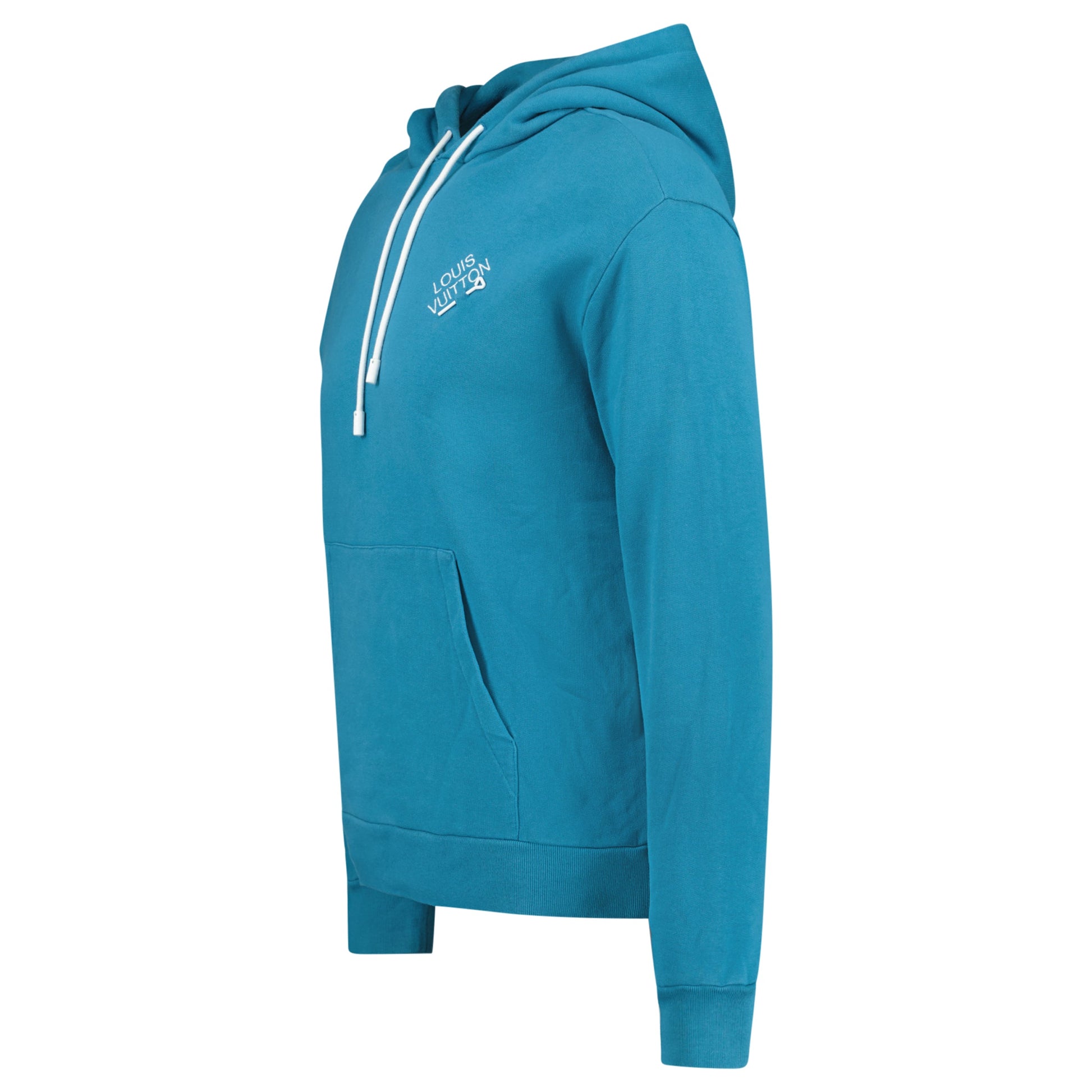 LOUIS VUITTON SIGNATURE HOODIE LIGHT BLUE - MEDIUM - Affluent ArchivesUsed HIGH END DESIGNER CLOTHING