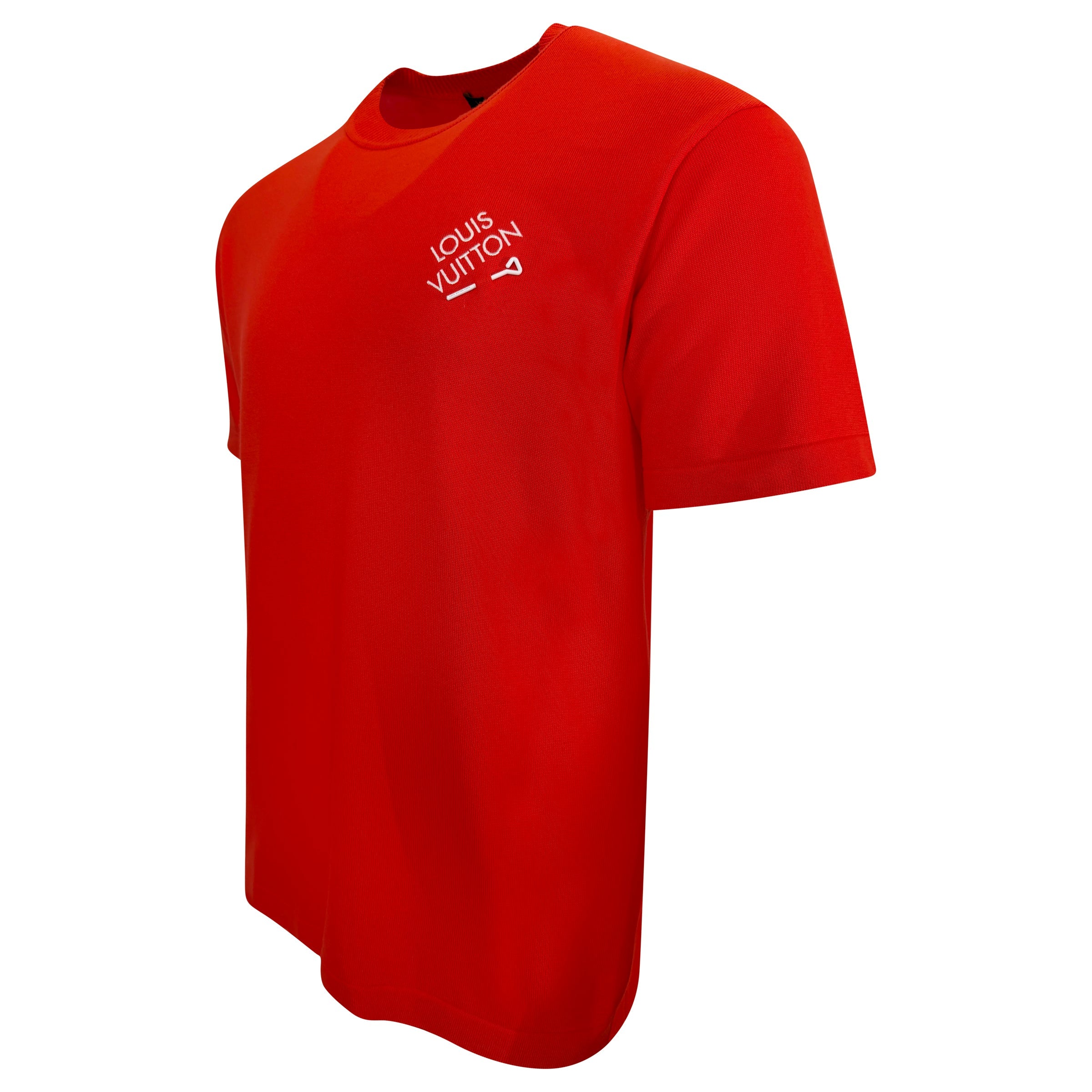 LOUIS VUITTON SIGNATURE RED T SHIRT - MEDIUM (Fits Large) | PRE OWNED - Affluent ArchivesUsed HIGH END DESIGNER CLOTHING
