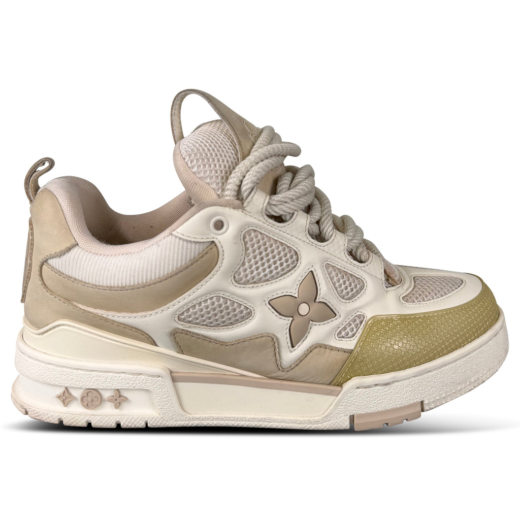 LOUIS VUITTON SKATE SNEAKER BEIGE - UK 7 (Fits 8)| PRE OWNED - Affluent ArchivesUsed HIGH END DESIGNER CLOTHING