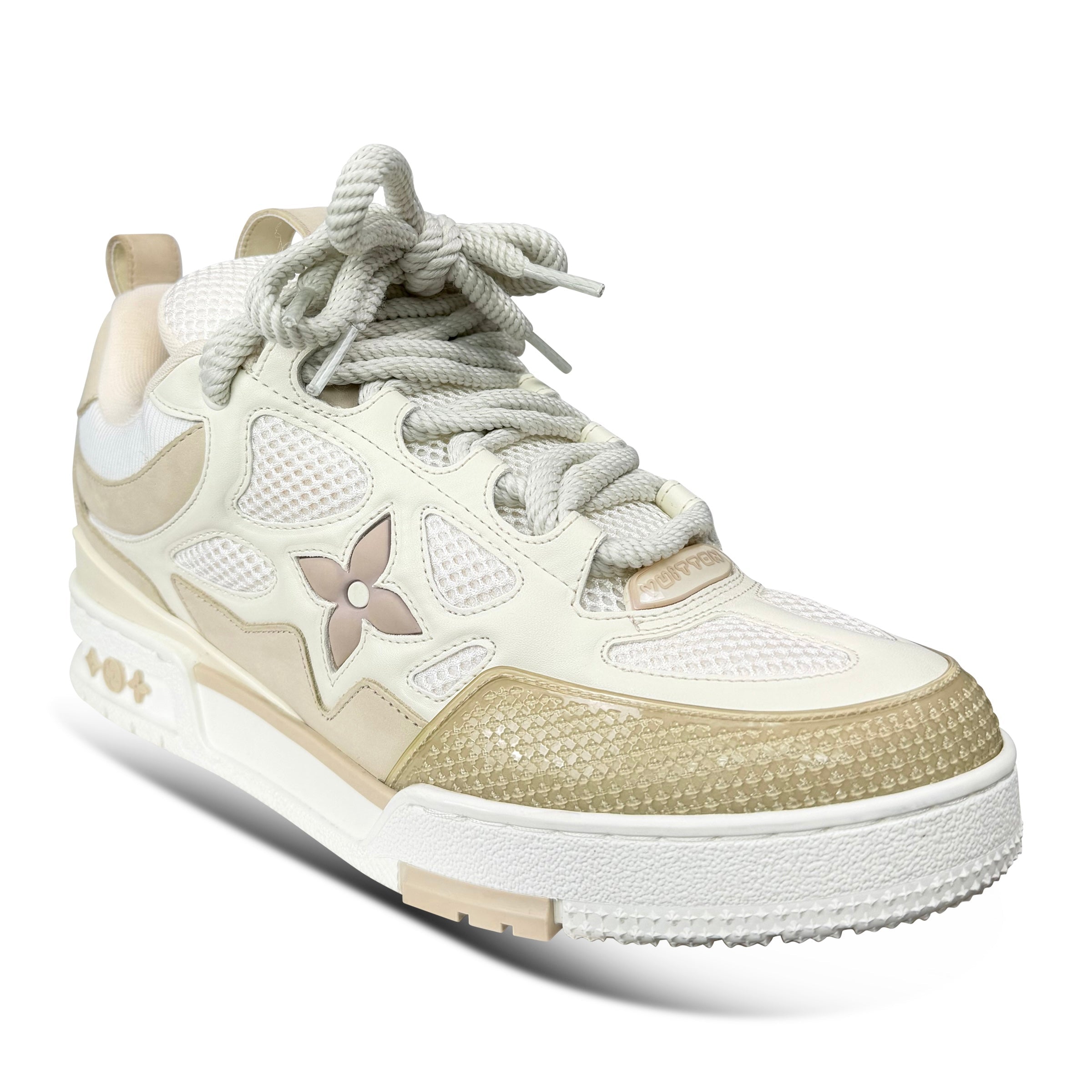 LOUIS VUITTON SKATE SNEAKER BEIGE - UK 7.5 (Fits 8.5) - Affluent ArchivesUsed HIGH END DESIGNER CLOTHING