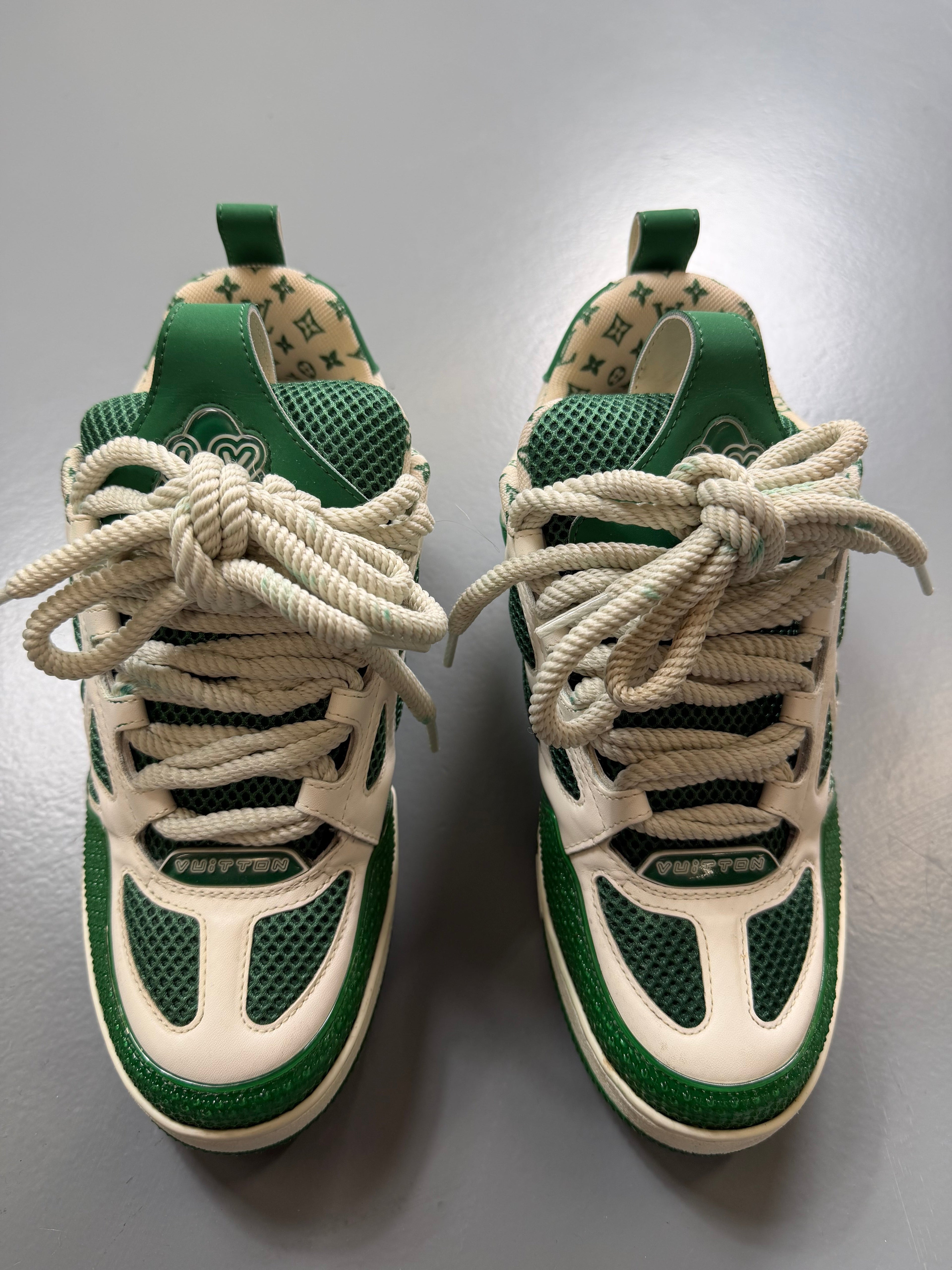 LOUIS VUITTON SKATE SNEAKER GREEN - UK 6 (Fit 7) - Affluent ArchivesUsed HIGH END DESIGNER CLOTHING