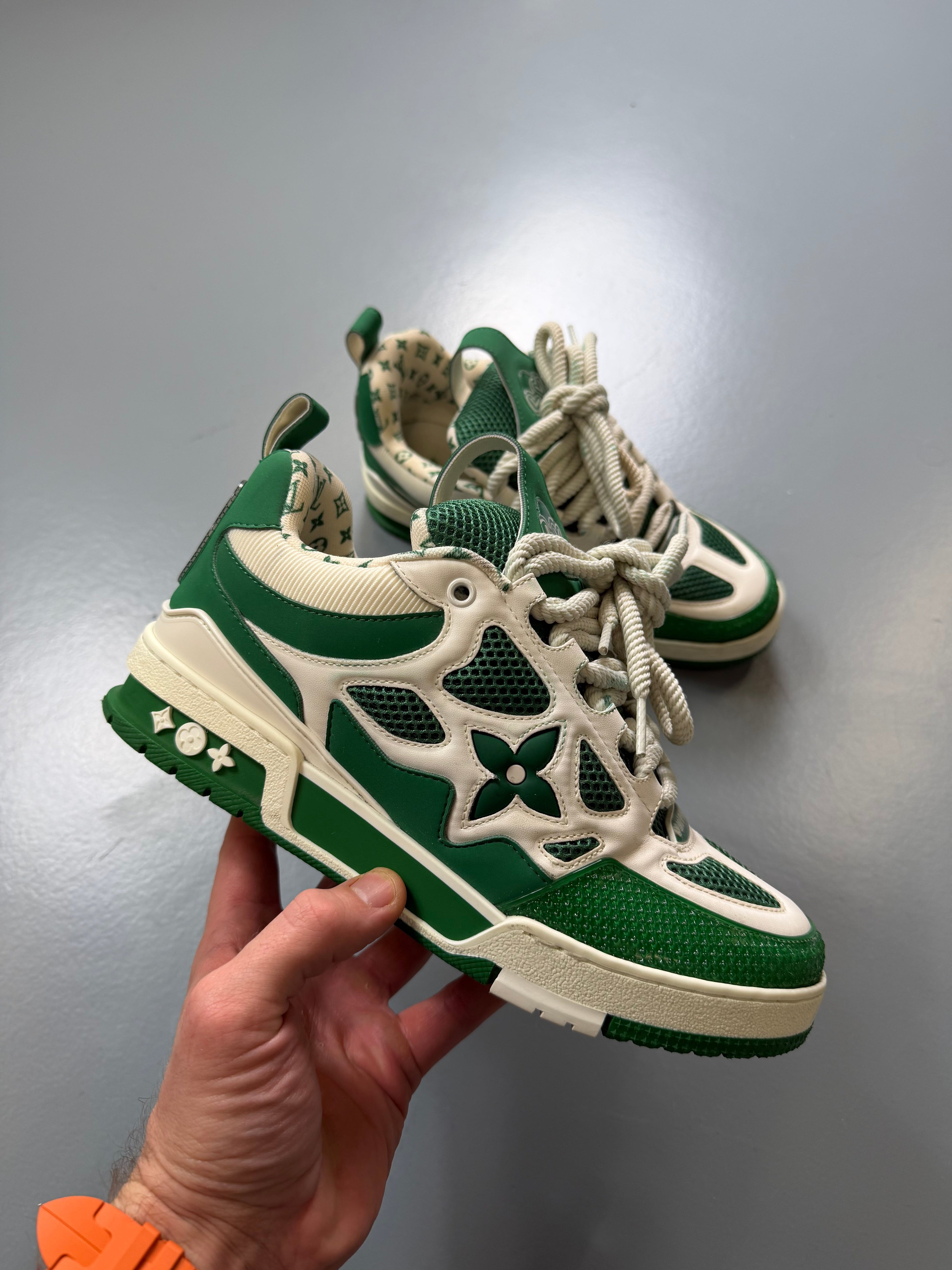 LOUIS VUITTON SKATE SNEAKER GREEN - UK 6 (Fit 7) - Affluent ArchivesUsed HIGH END DESIGNER CLOTHING