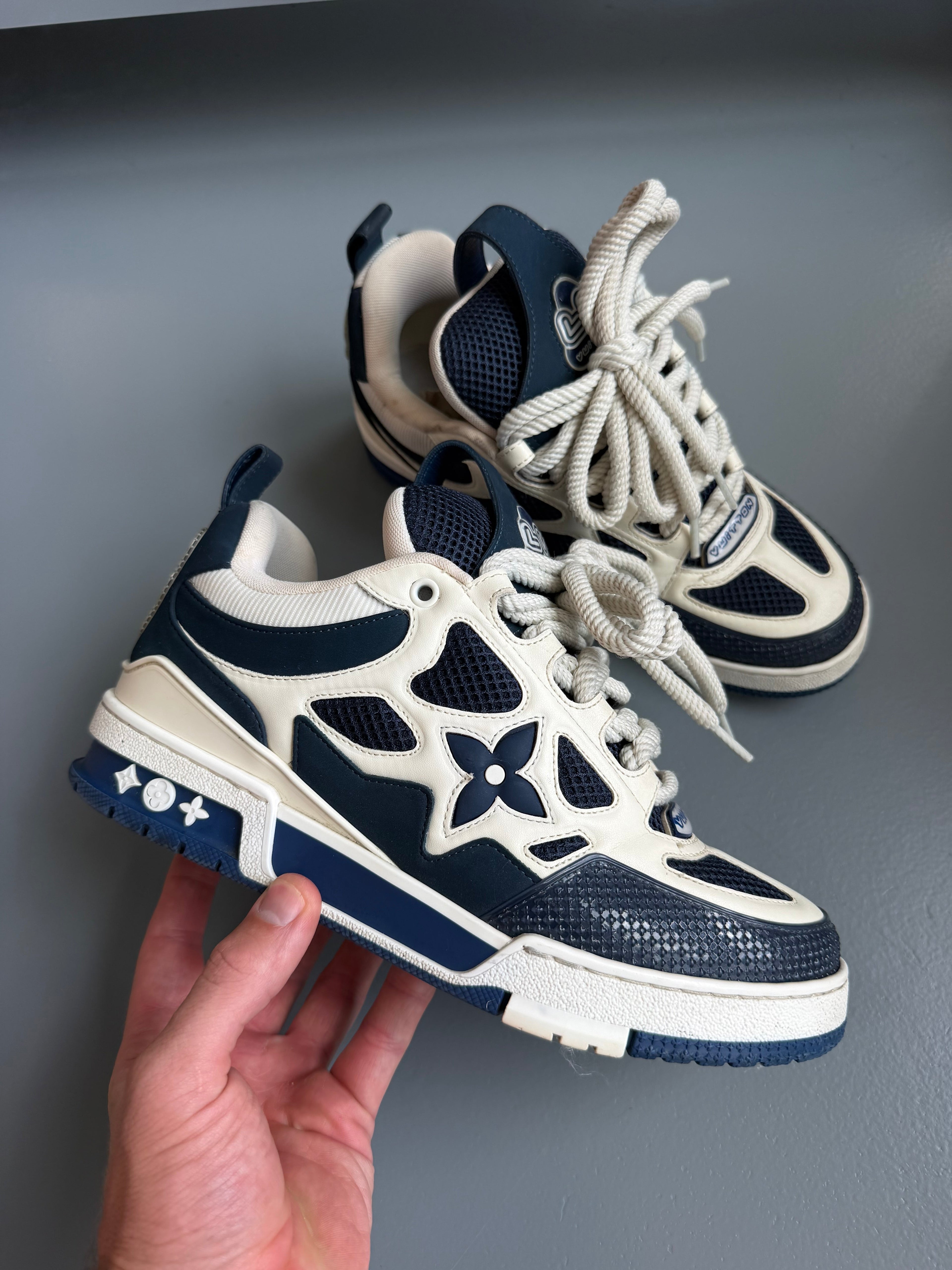 LOUIS VUITTON SKATE SNEAKER NAVY - UK 6.5 (Fit 7.5) | PRE OWNED - Affluent ArchivesUsed HIGH END DESIGNER CLOTHING