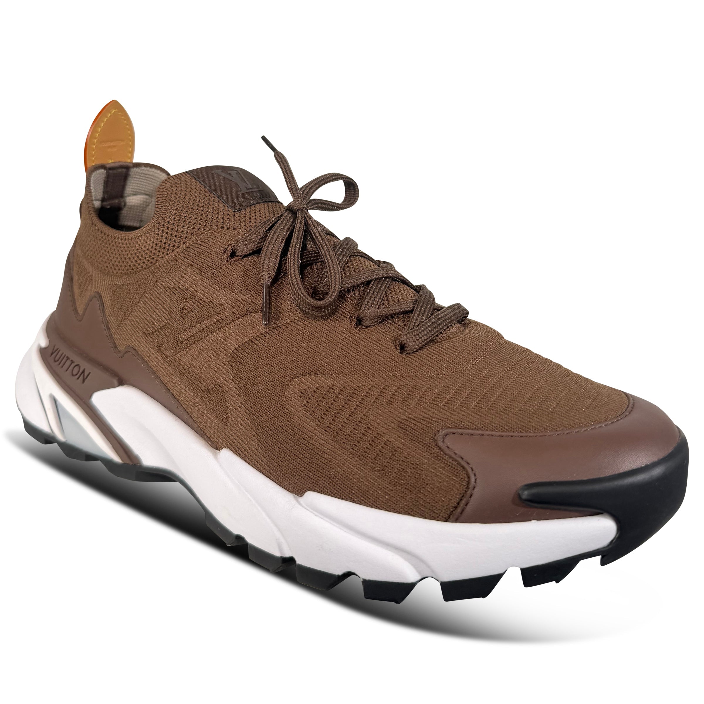 LOUIS VUITTON TATIC KNIT RUNNER TRAINER BROWN - UK 7 (Fits 8) | PRE OWNED - Affluent ArchivesUsed HIGH END DESIGNER CLOTHING