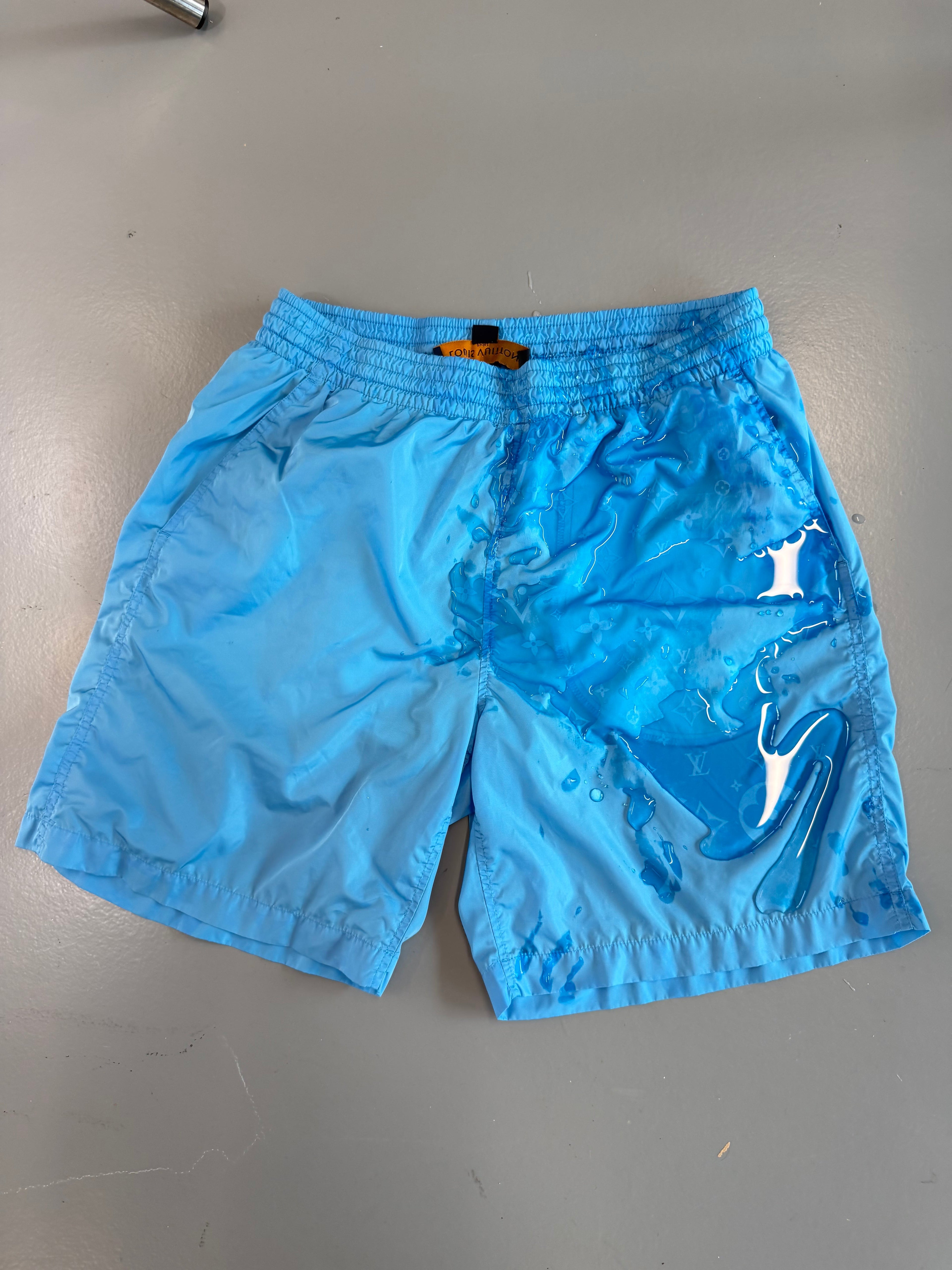 LOUIS VUITTON WATER ACTIVATED MONOGRAM SWIM SHORTS - MEDIUM - Affluent ArchivesUsed HIGH END DESIGNER CLOTHING