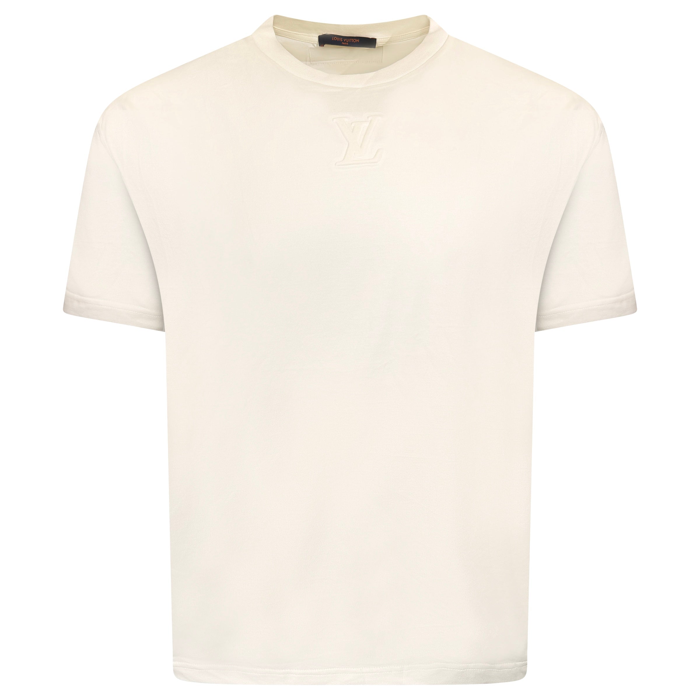 LOUIS VUITTON WHITE EMBOSSED T SHIRT - LARGE | NEW - Affluent ArchivesUsed HIGH END DESIGNER CLOTHING