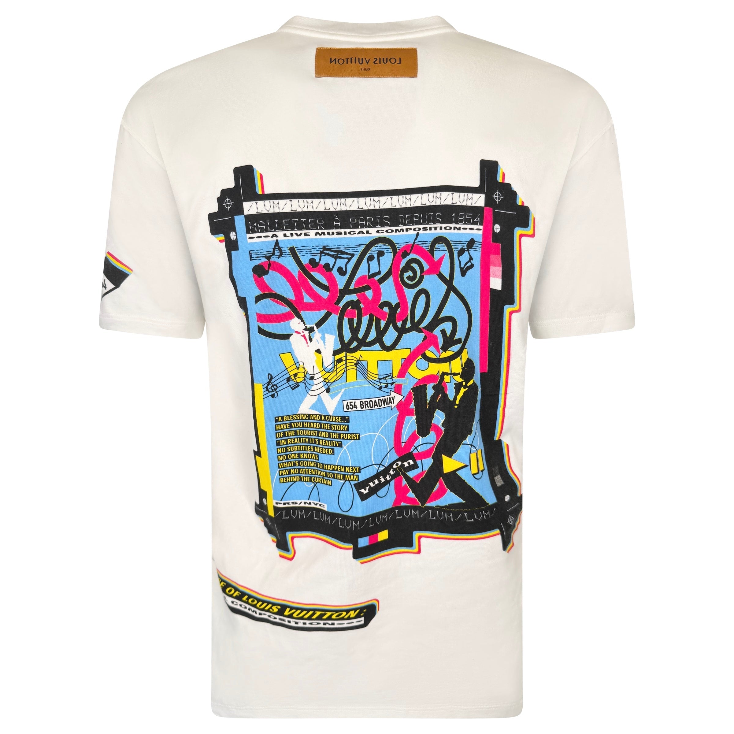 LOUIS VUITTON WHITE GRAPHIC T SHIRT - XXL (Fits XL) | PRE OWNED - Affluent ArchivesUsed HIGH END DESIGNER CLOTHING