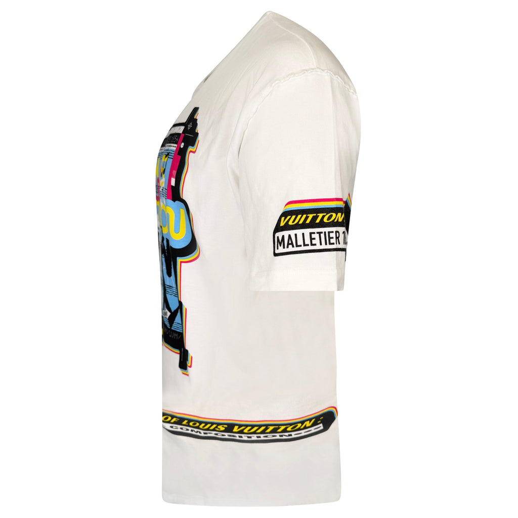 LOUIS VUITTON WHITE GRAPHIC T SHIRT - XXL (Fits XL) | PRE OWNED - Affluent ArchivesUsed HIGH END DESIGNER CLOTHING