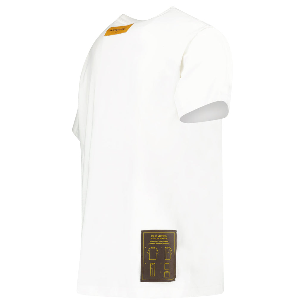 LOUIS VUITTON WHITE INSIDE OUT STAPLES T SHIRT - MEDIUM (Fits Large) - Affluent ArchivesUsed HIGH END DESIGNER CLOTHING