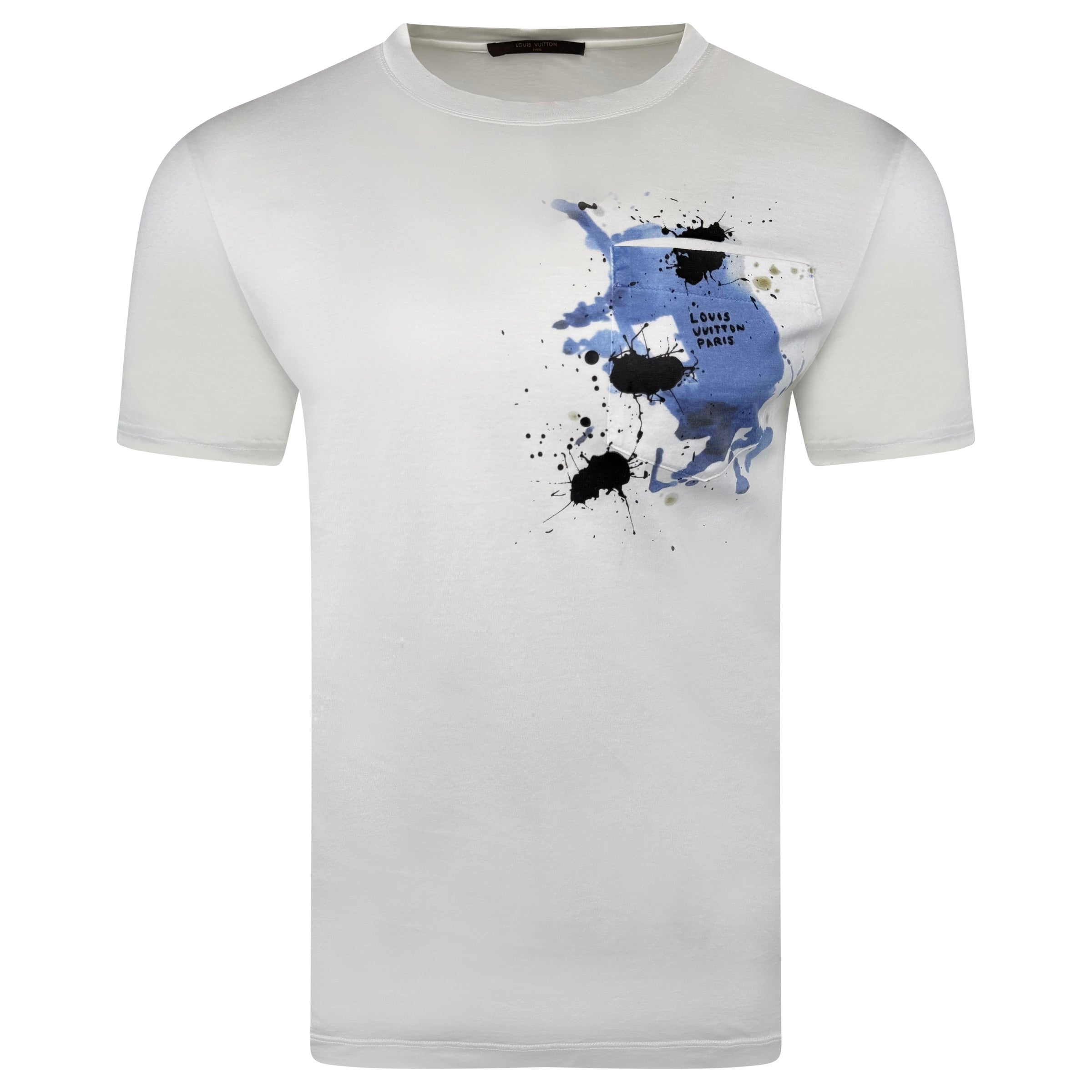 LOUIS VUITTON WHITE LOGO T SHIRT - SMALL - Affluent ArchivesUsed HIGH END DESIGNER CLOTHING