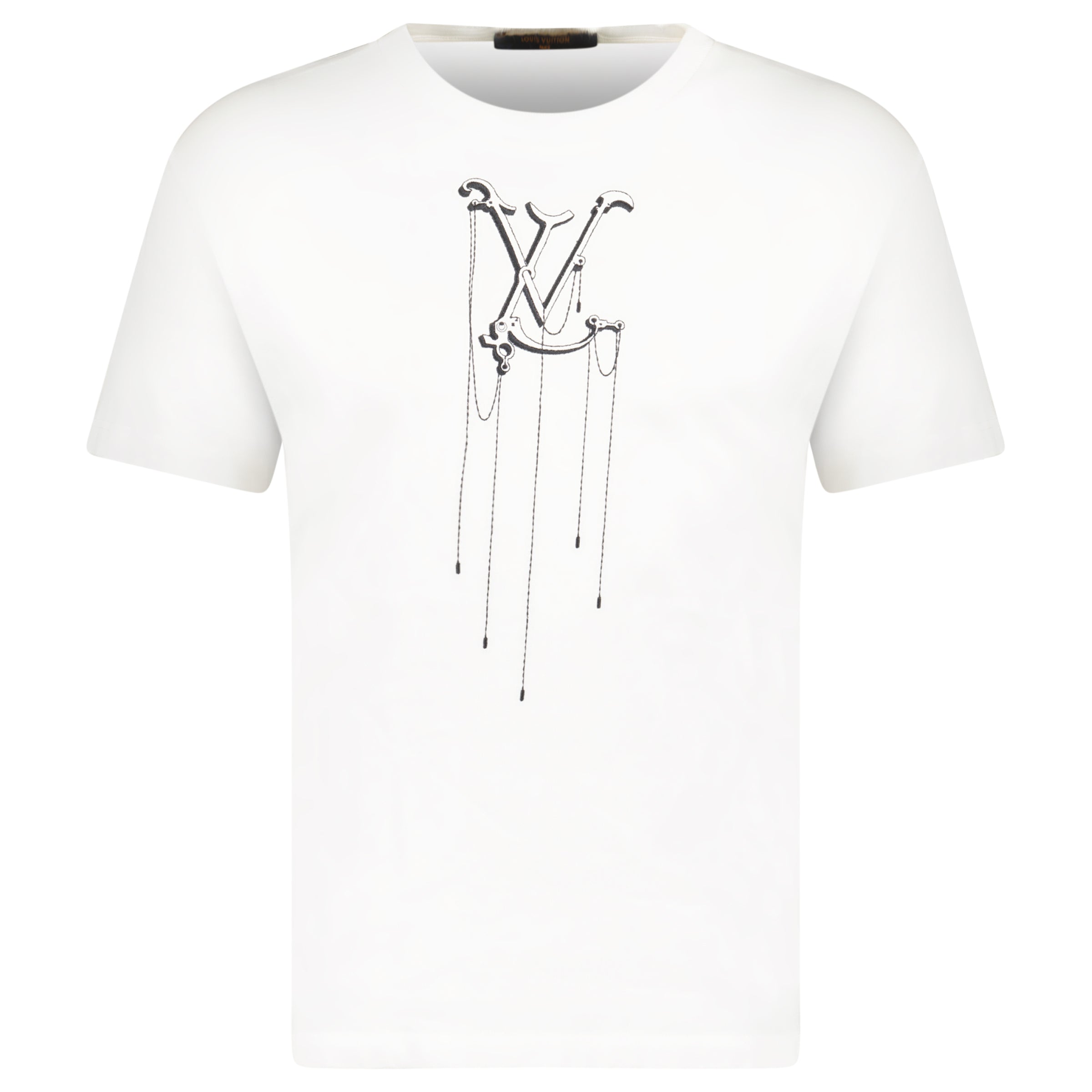 LOUIS VUITTON WHITE LV LOGO T SHIRT - SMALL (Fits M) - Affluent ArchivesUsed HIGH END DESIGNER CLOTHING