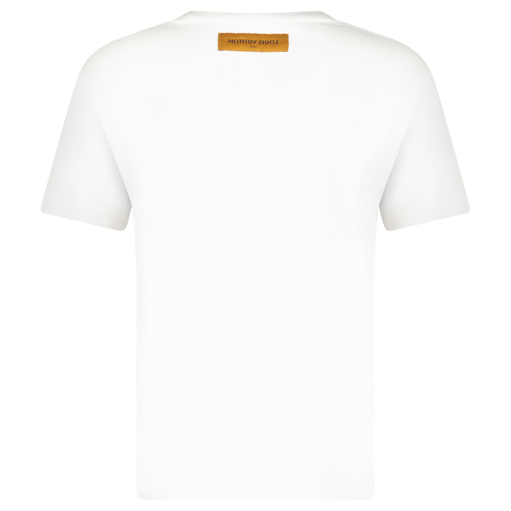LOUIS VUITTON WHITE LV LOGO T SHIRT - SMALL (Fits M) - Affluent ArchivesUsed HIGH END DESIGNER CLOTHING