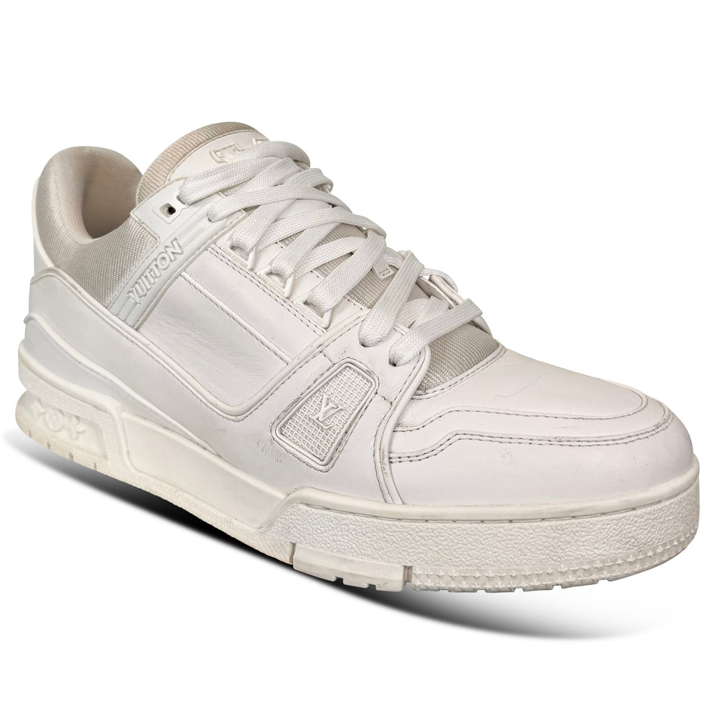 LOUIS VUITTON WHITE LV SNEAKER - UK 6 (Fit 7) | PRE OWNED - Affluent ArchivesUsed HIGH END DESIGNER CLOTHING