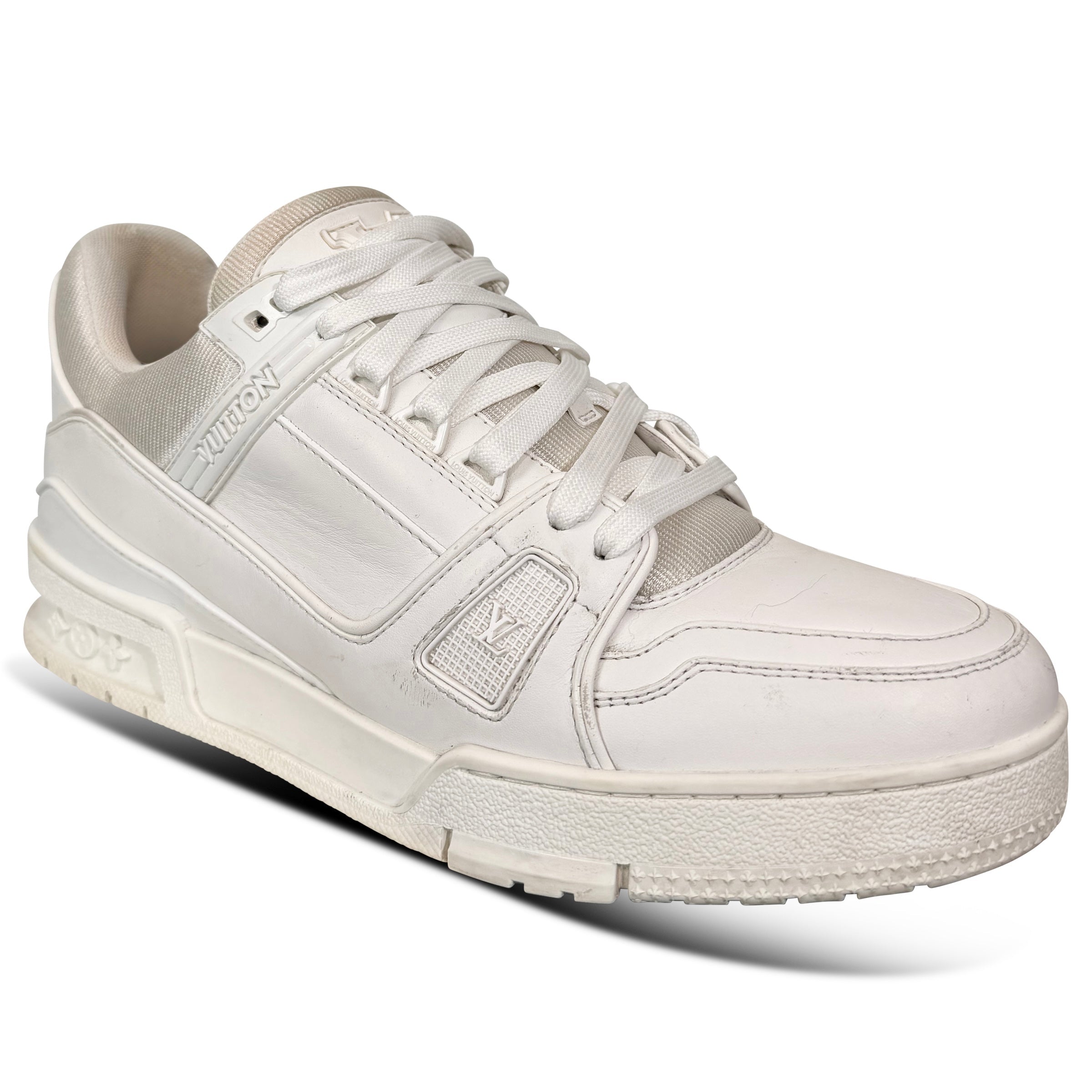 LOUIS VUITTON WHITE LV SNEAKER - UK 6 (Fit 7) | PRE OWNED - Affluent ArchivesUsed HIGH END DESIGNER CLOTHING