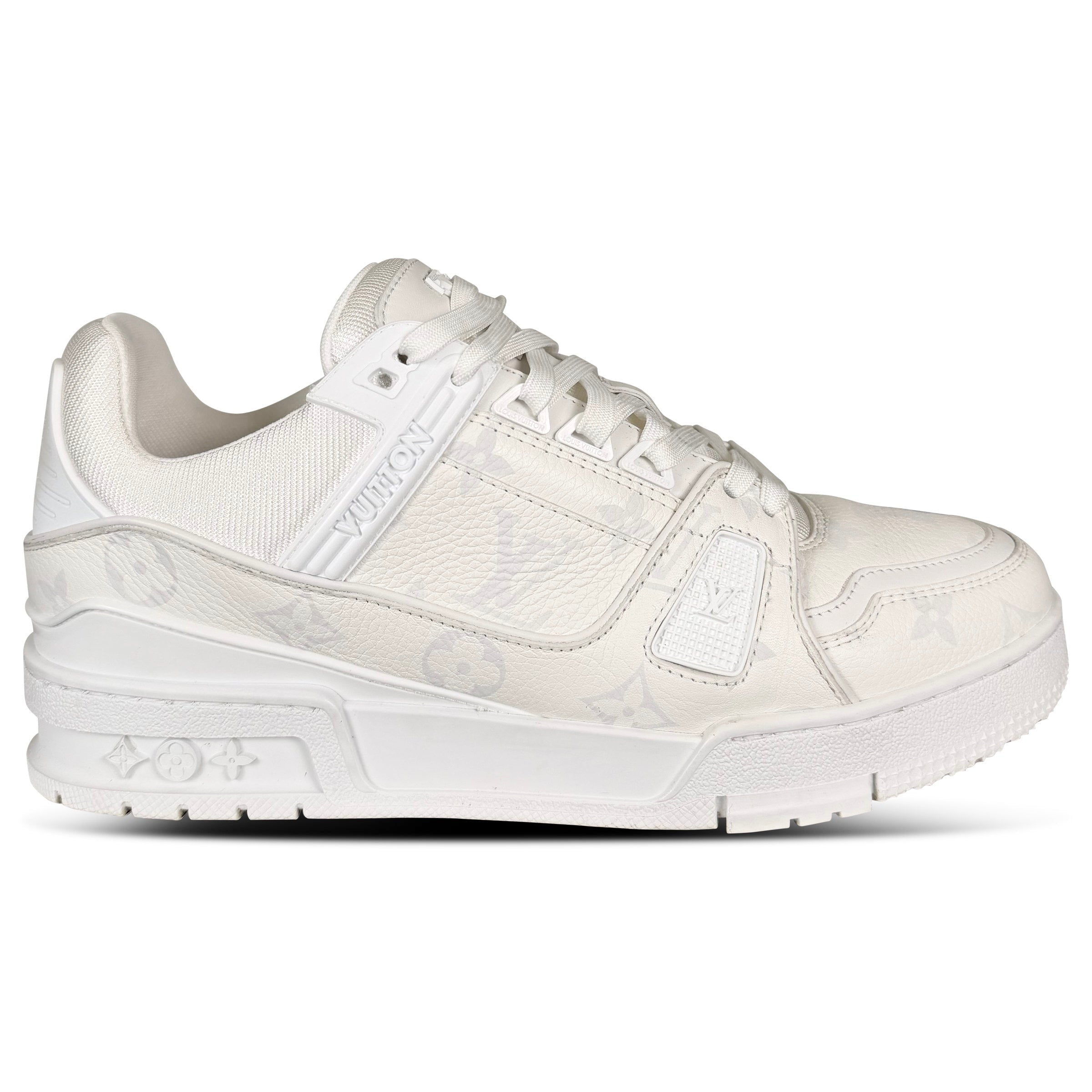 LOUIS VUITTON WHITE LV SNEAKER - UK 6 (Fit 7) | PRE OWNED - Affluent ArchivesUsed HIGH END DESIGNER CLOTHING
