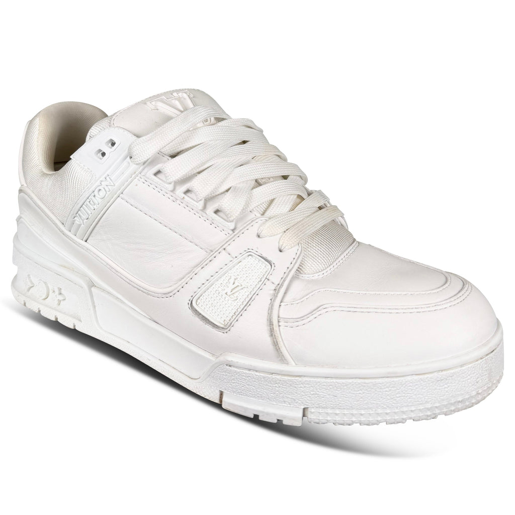 LOUIS VUITTON WHITE LV SNEAKER - UK 6 (Fit 7) | PRE OWNED - Affluent ArchivesUsed HIGH END DESIGNER CLOTHING