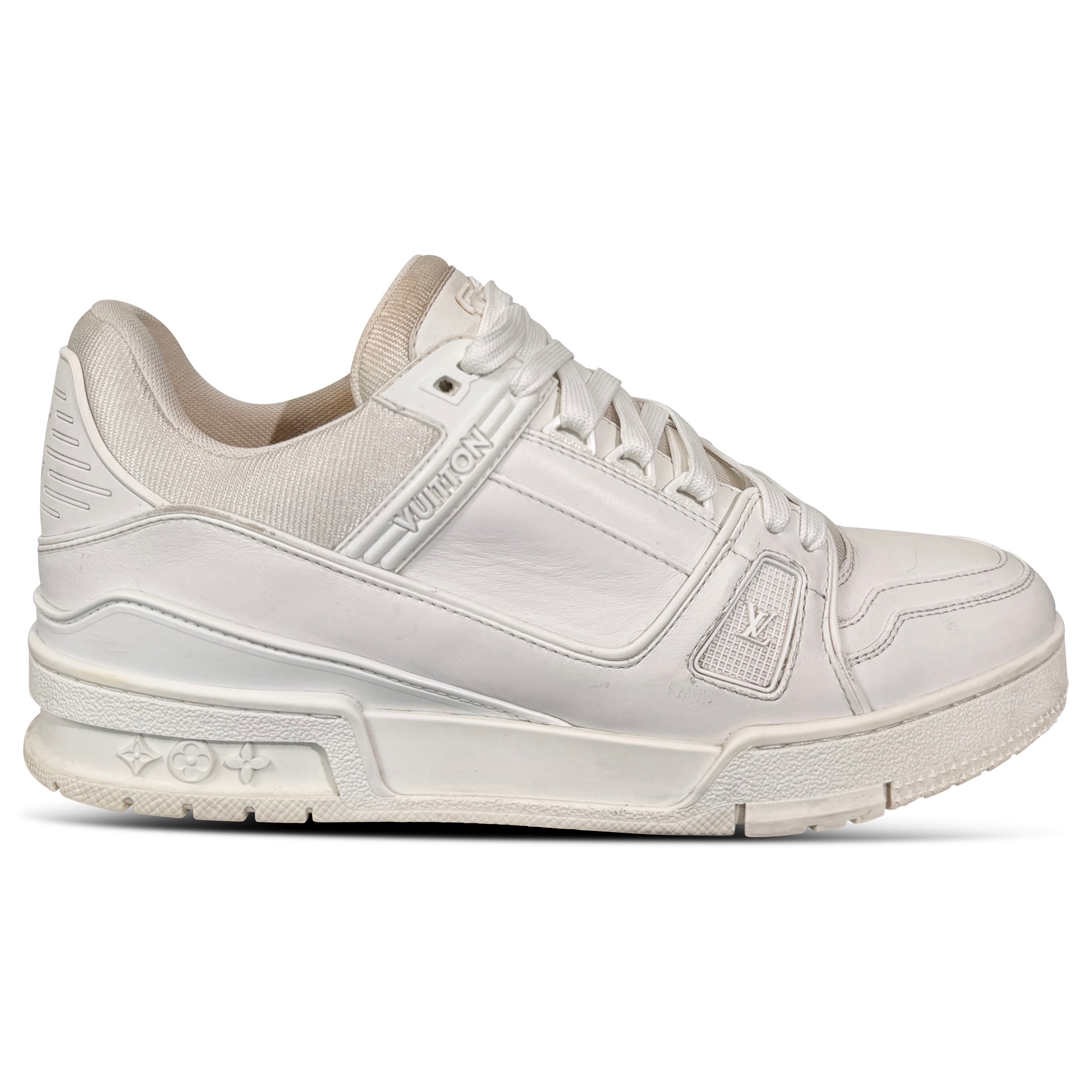 LOUIS VUITTON WHITE LV SNEAKER - UK 6 (Fit 7) | PRE OWNED - Affluent ArchivesUsed HIGH END DESIGNER CLOTHING