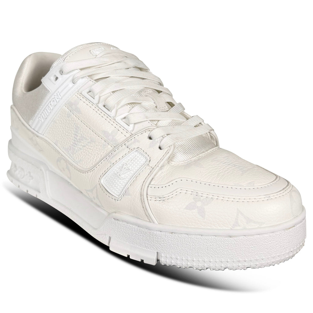 LOUIS VUITTON WHITE LV SNEAKER - UK 6 (Fit 7) | PRE OWNED - Affluent ArchivesUsed HIGH END DESIGNER CLOTHING
