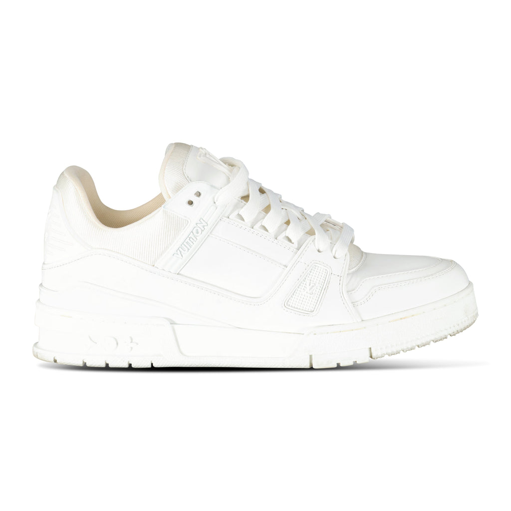 LOUIS VUITTON WHITE LV SNEAKER - UK 9 (Fit 10) - Affluent ArchivesUsed HIGH END DESIGNER CLOTHING