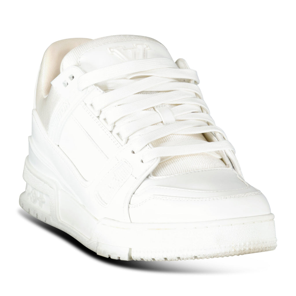 LOUIS VUITTON WHITE LV SNEAKER - UK 9 (Fit 10) - Affluent ArchivesUsed HIGH END DESIGNER CLOTHING