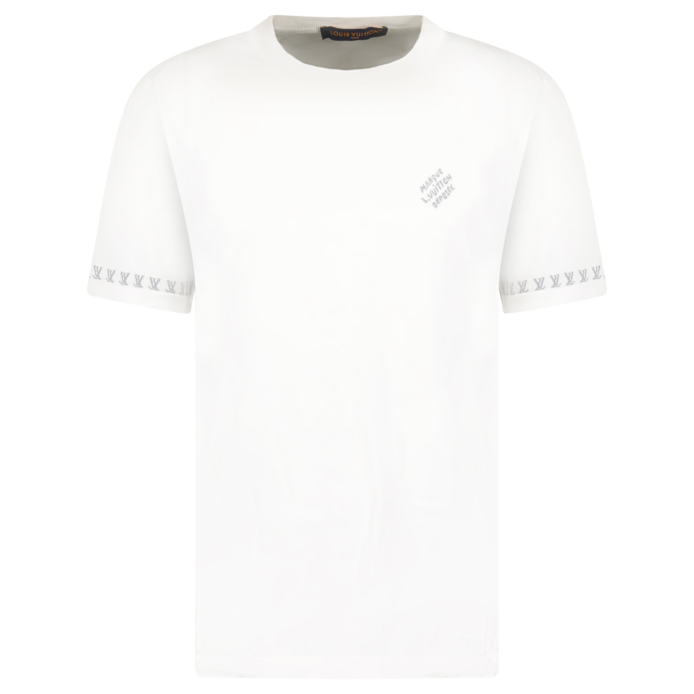 LOUIS VUITTON WHITE MARQUE DEPOSEE T SHIRT - LARGE - Affluent ArchivesUsed HIGH END DESIGNER CLOTHING