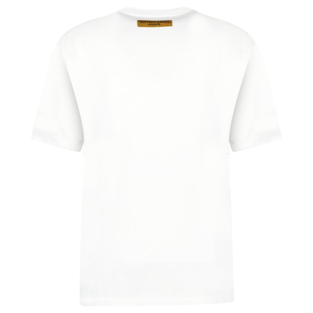 LOUIS VUITTON WHITE / PINK FLOWER COTTON T SHIRT - LARGE - Affluent ArchivesUsed HIGH END DESIGNER CLOTHING