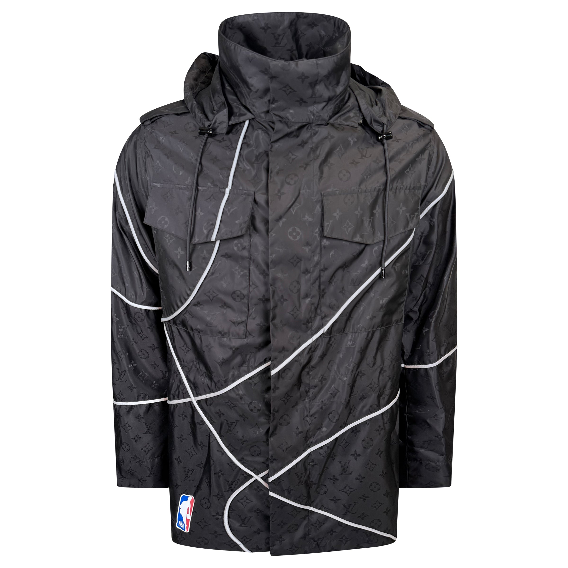 LOUIS VUITTON X NBA BLACK MONOGRAM WINDBREAKER - LARGE (Fits XL) NEW WITH TAGS - Affluent ArchivesUsed HIGH END DESIGNER CLOTHING
