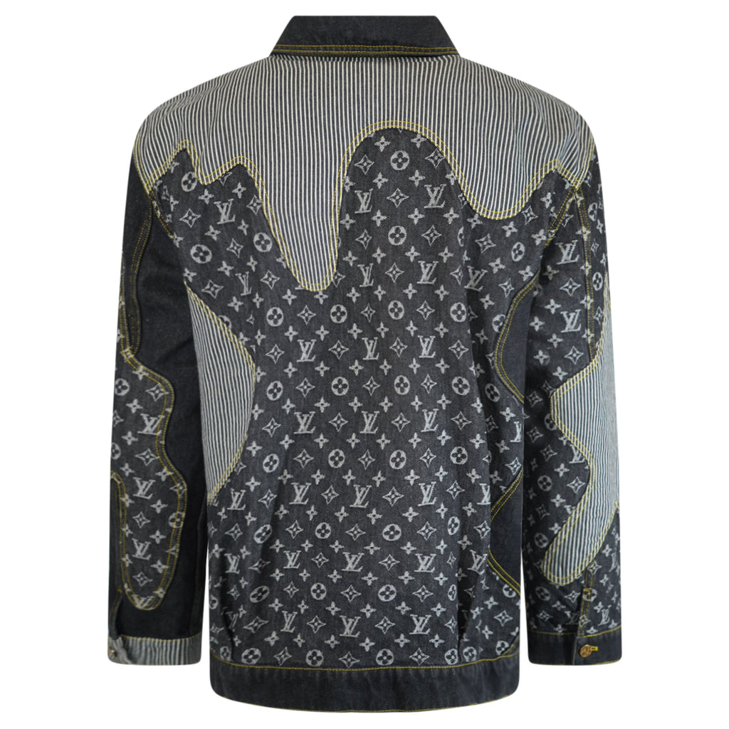 LOUIS VUITTON X NIGO MONOGRAM DENIM JACKET - XXL (Fits XL) | PRE OWNED - Affluent ArchivesUsed HIGH END DESIGNER CLOTHING