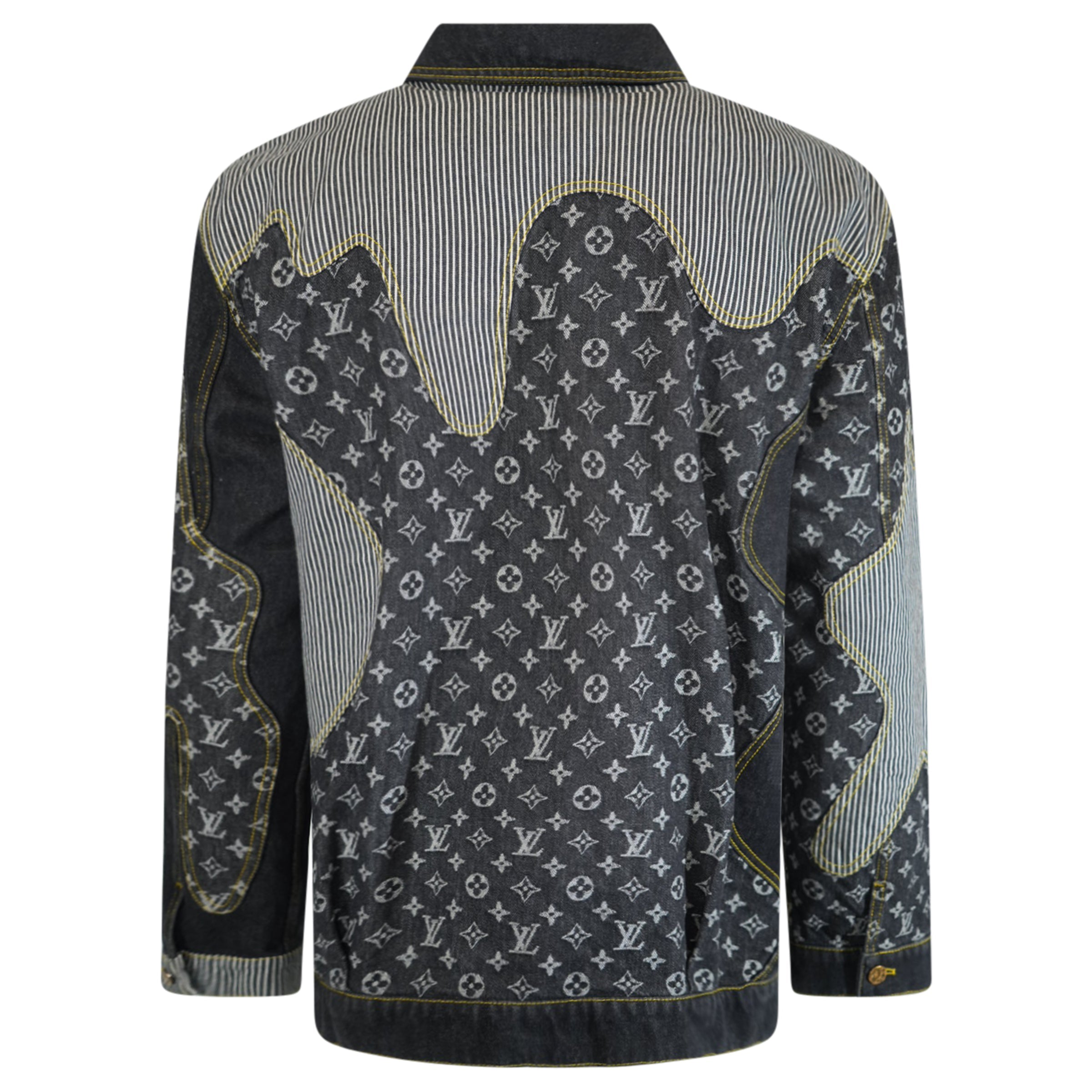 LOUIS VUITTON X NIGO MONOGRAM DENIM JACKET - XXL (Fits XL) | PRE OWNED - Affluent ArchivesUsed HIGH END DESIGNER CLOTHING