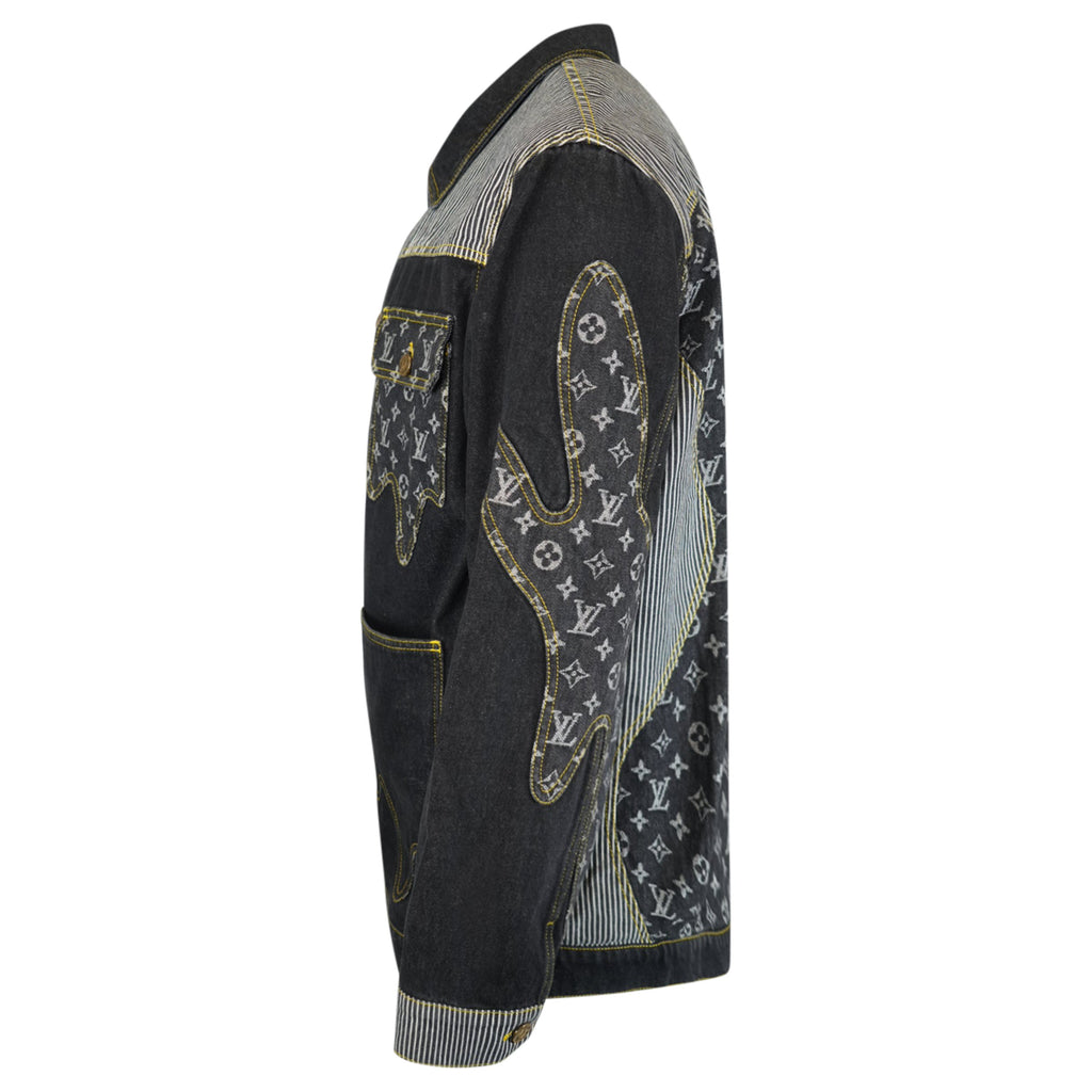 LOUIS VUITTON X NIGO MONOGRAM DENIM JACKET - XXL (Fits XL) | PRE OWNED - Affluent ArchivesUsed HIGH END DESIGNER CLOTHING