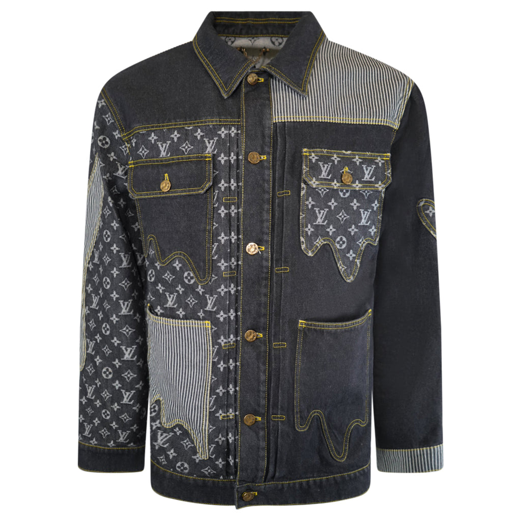 LOUIS VUITTON X NIGO MONOGRAM DENIM JACKET - XXL (Fits XL) | PRE OWNED - Affluent ArchivesUsed HIGH END DESIGNER CLOTHING